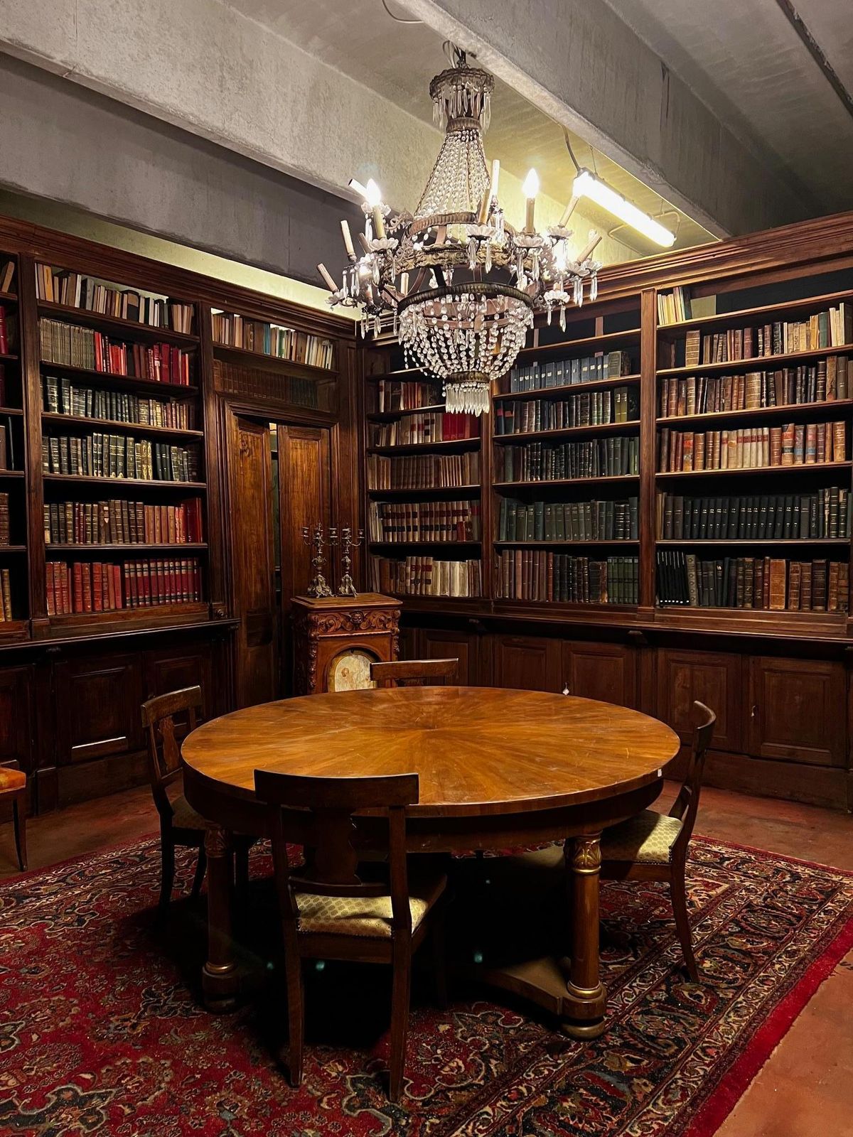 104665.0 Huge Library Complete With Doors And Arranged On Four Sides Made Of Poplar, Italy photo
