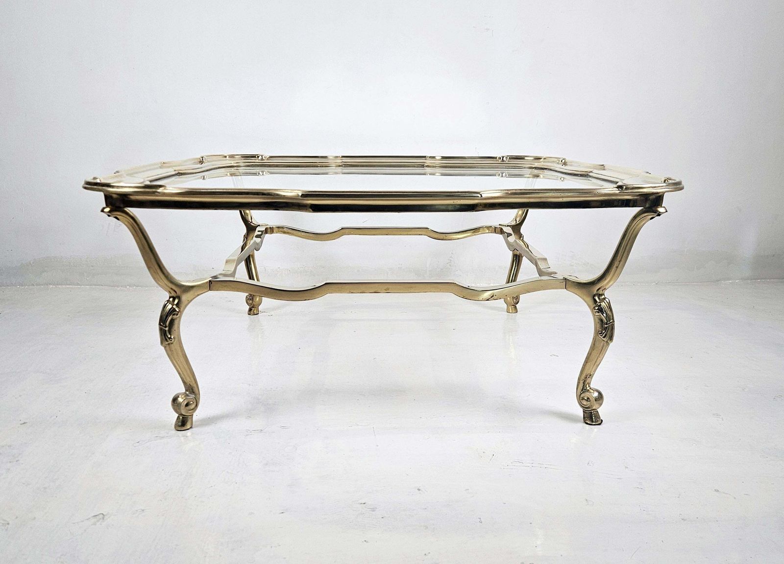 Italian Glass And Cast Bronze Coffee Table, 1980s photo 4013.0