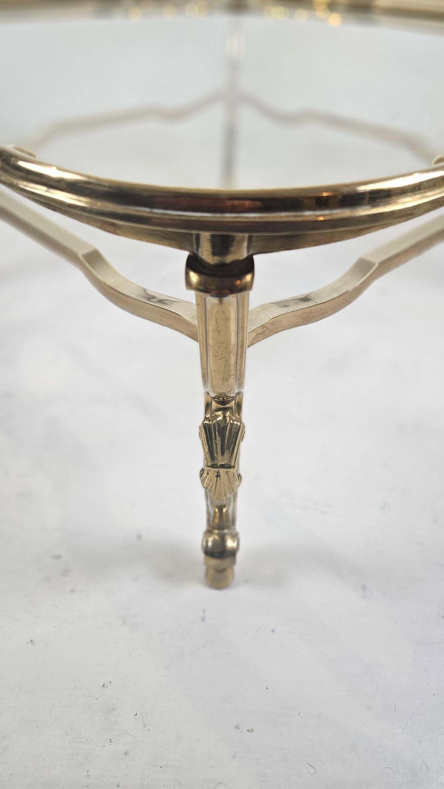 Furniture Italian Glass And Cast Bronze Coffee Table, 1980s photo