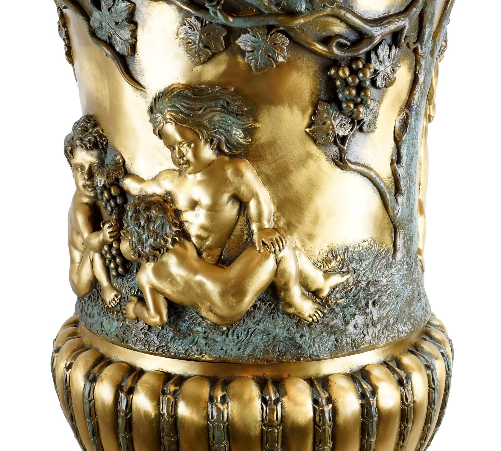 Tall Napoléon III Style Bronze Chalice Vase With Sculpted Reliefs photo vinterior