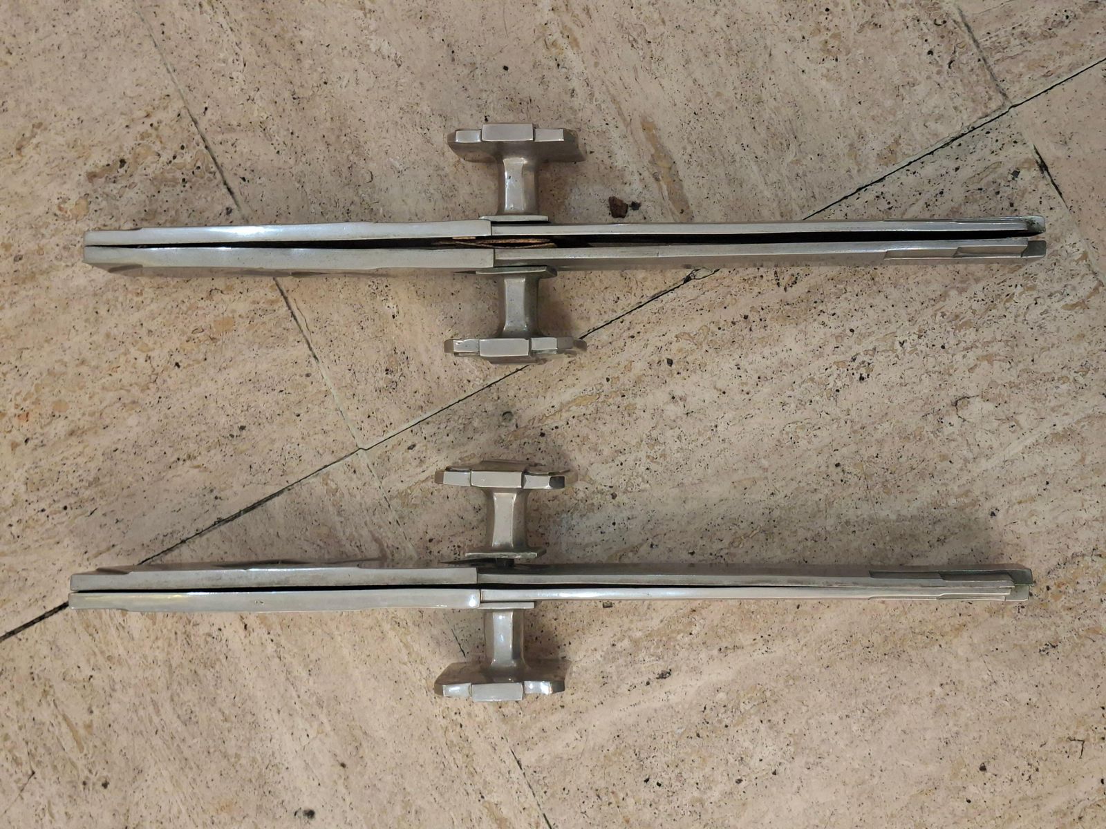 Pair Of Art Deco Silvered Bronze Door Handles photo buy