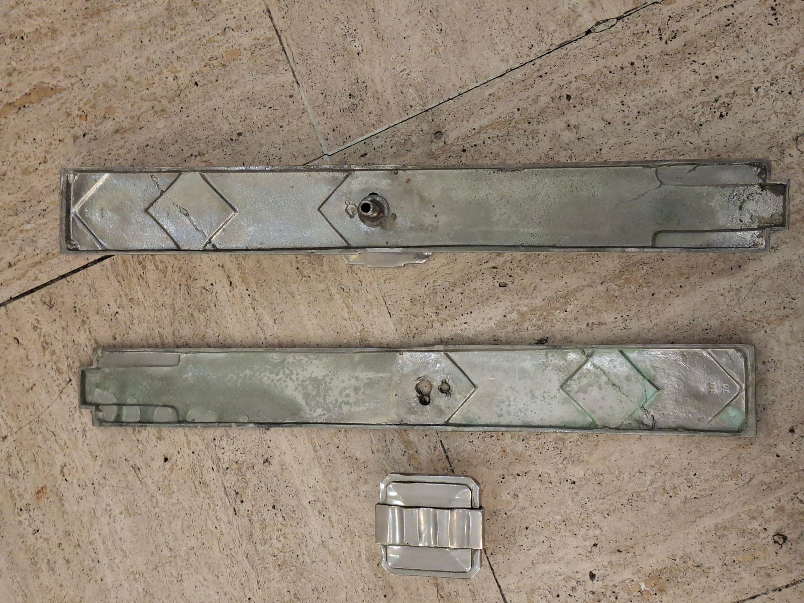 photo furniture Pair Of Art Deco Silvered Bronze Door Handles