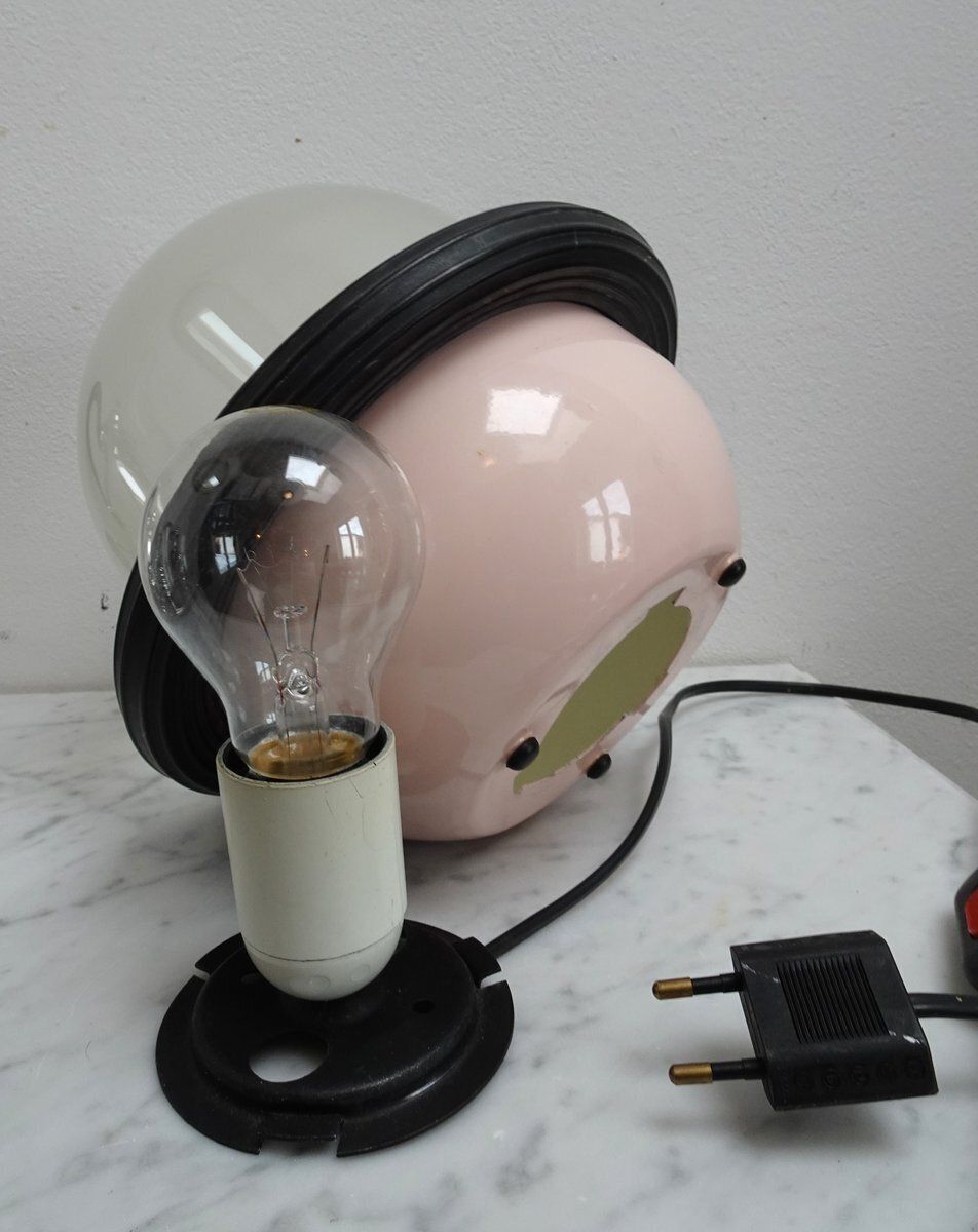 Ufo Table Lamp In Glass And Metal Attributed To Sicme, Italy, 1980s photo buy