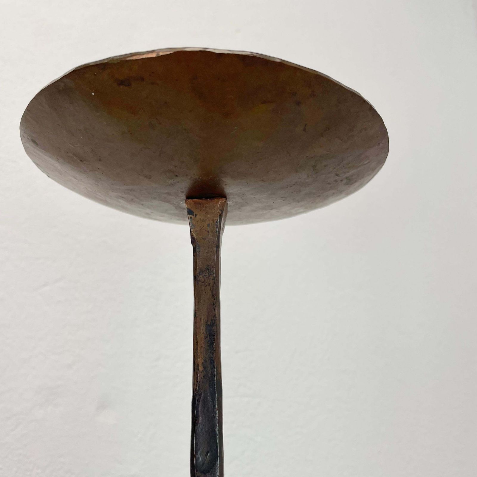 photo buy Xl 70cm Modernist Sculptural Brutalist Copper Tripod Candleholder, Austria 1950s