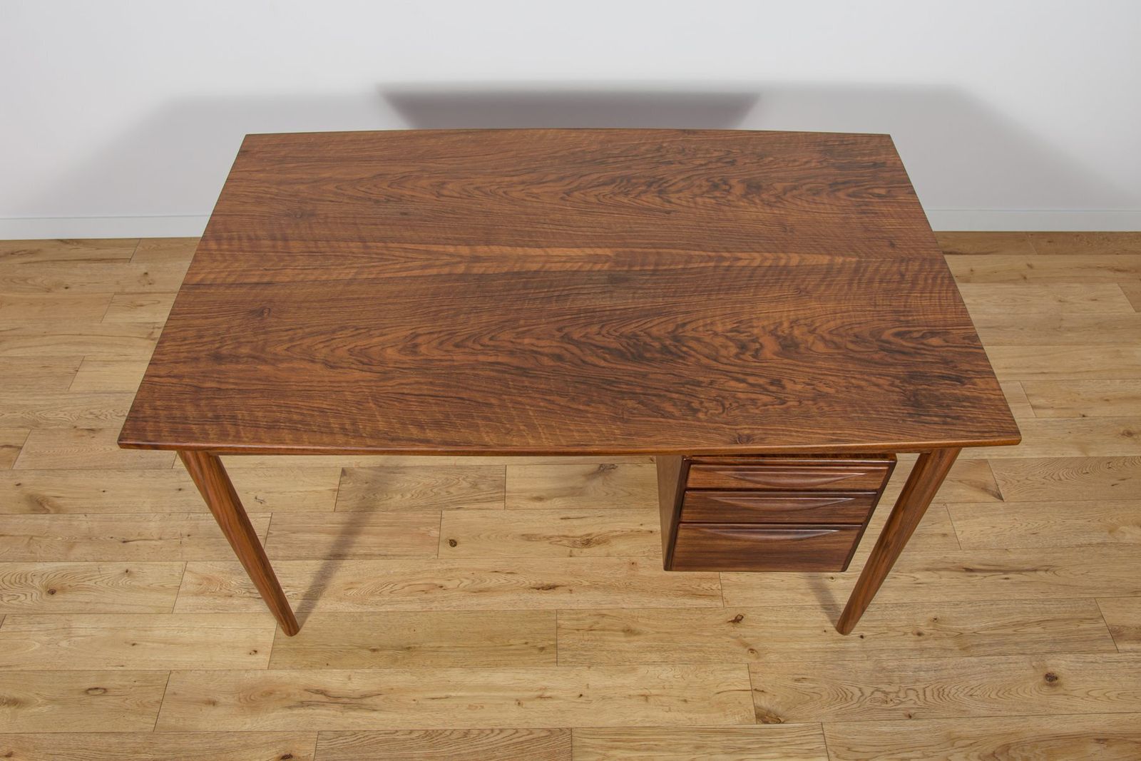 Furniture Mid Century Walnut Freestanding Desk From Rosengren Hansen, Denmark, 1960s photo