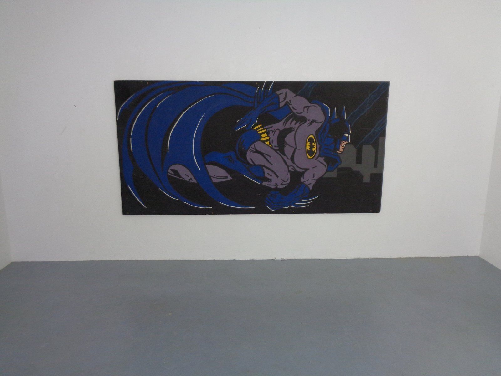 photo vinterior American Artist, Large Batman Street Art Image, Acrylic Painting On Hardboard, 1990s