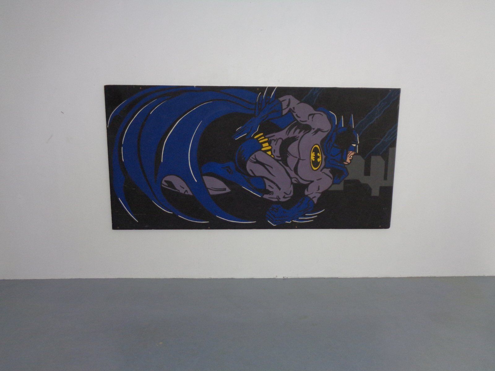 photo buy American Artist, Large Batman Street Art Image, Acrylic Painting On Hardboard, 1990s