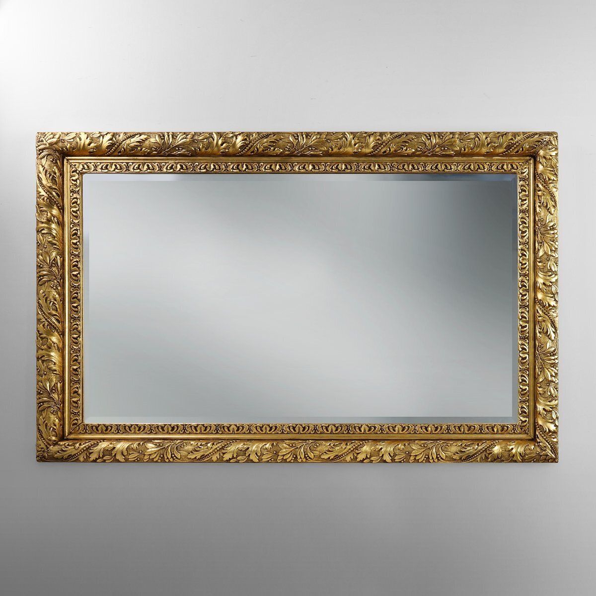 Large Baroque French Rustic Oak Wall Mirror, 1850s