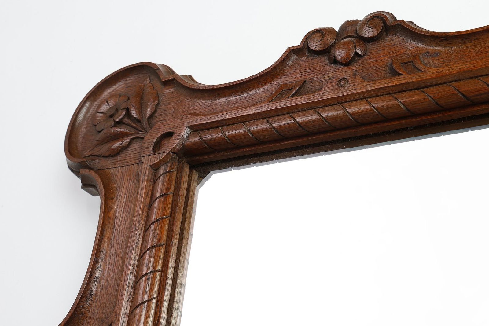 Baroque Oak Carved Wall Mirror, Belgium, 1900s photo buy
