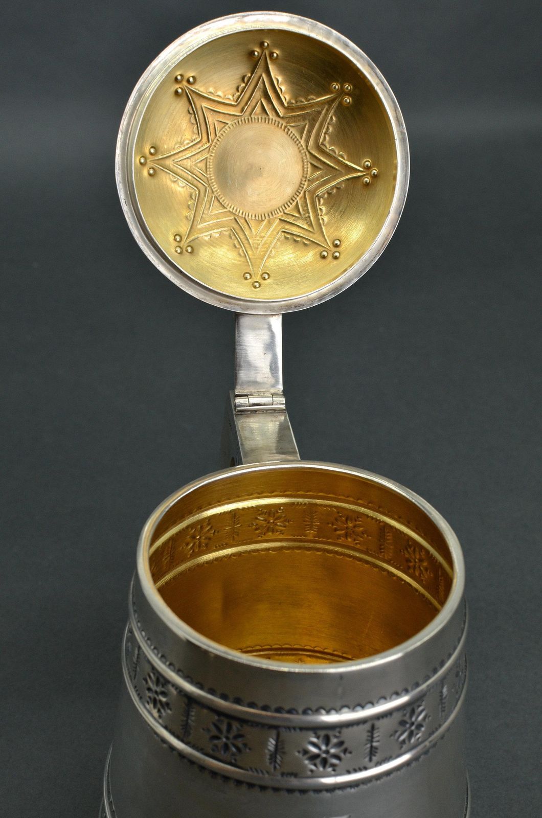 Arnold Naikasilver Beer Mug With Amber Decor In Modernist Style, 600 G. 875 Proof.1916 photo buy