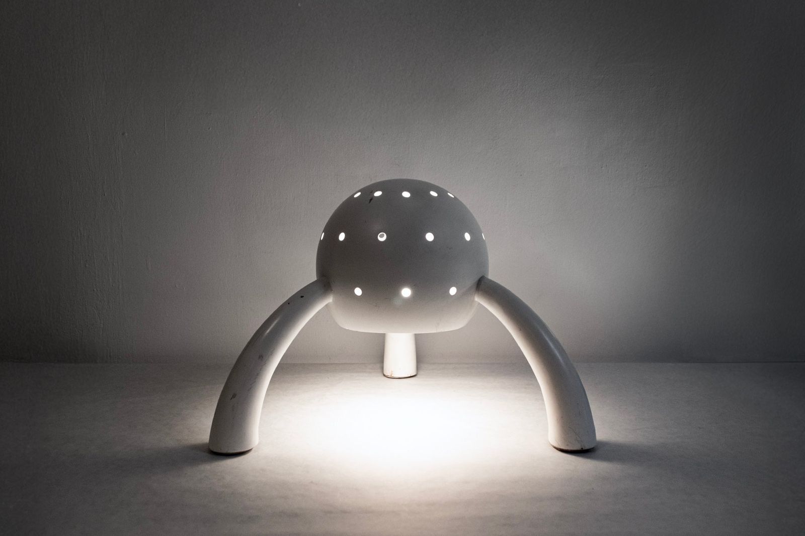 Vintage Italian Space Age Style Metal Table Lamp, 1950s photo furniture