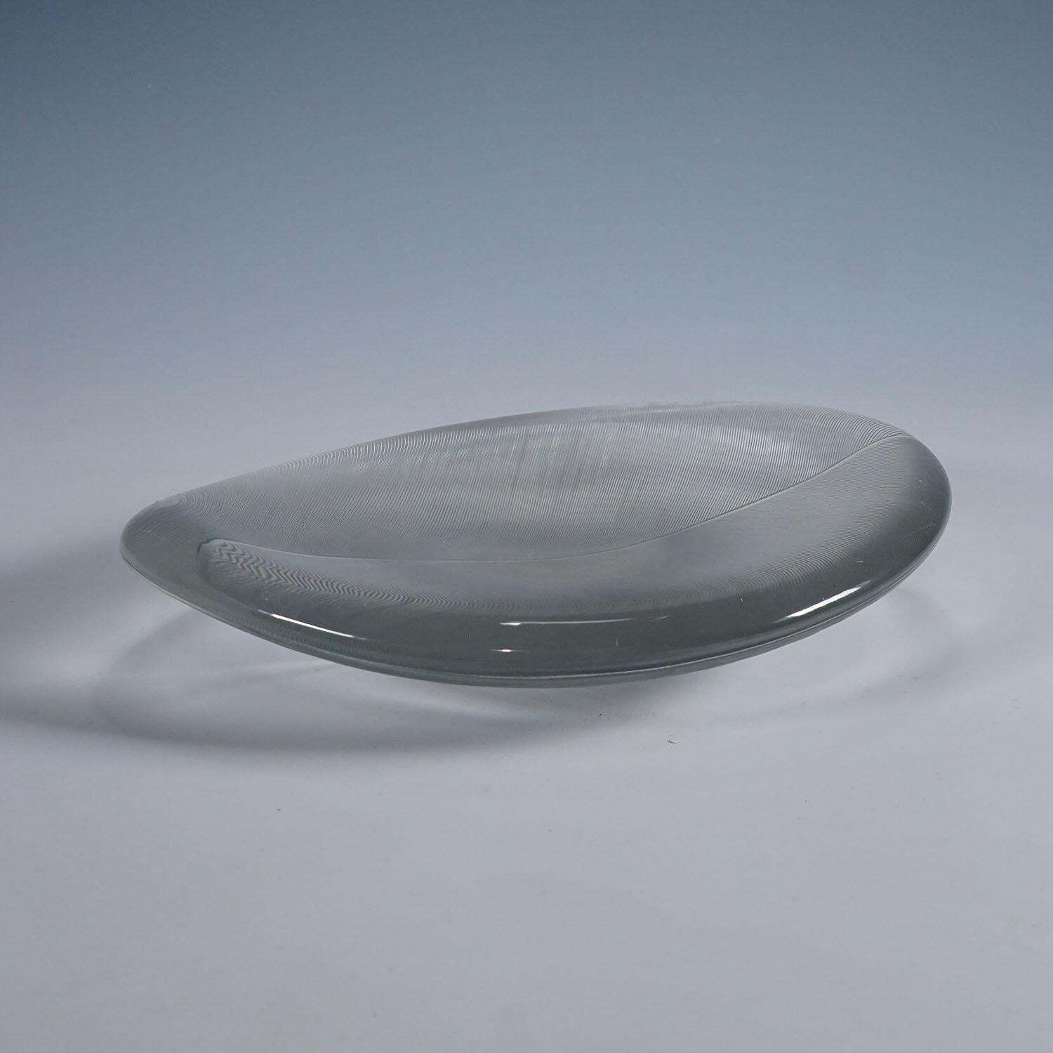 Large Vintage Art Glass Bowl By Tapio Wirkkala For Iittala 1950s photo Home Decor