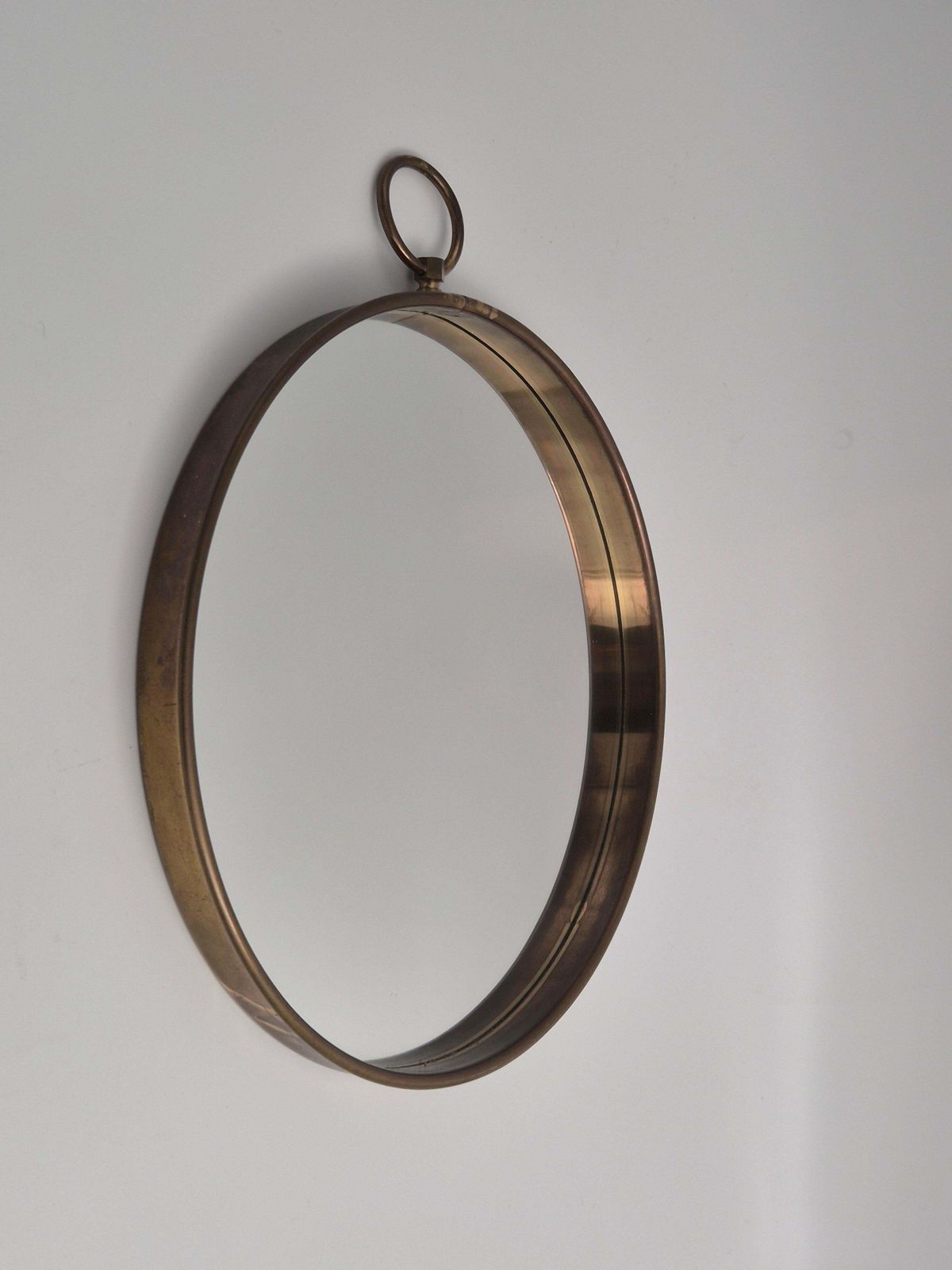 Firma Svenskt Tenn, Mirror With Brass Frame, Pocketwatch Shaped, Swedish Modern photo furniture