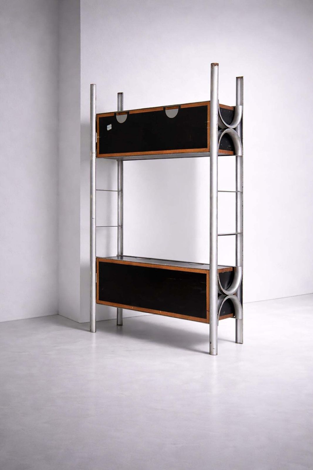 Italian Double Sided "Ferrotipi" Series Bookcase With Drop Front, Malacrida & Res photo furniture