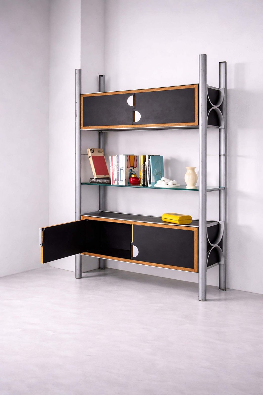 Italian Modular Ferrotipi Bookcase Room Divider, G. Malacrida & P. Resmini photo buy