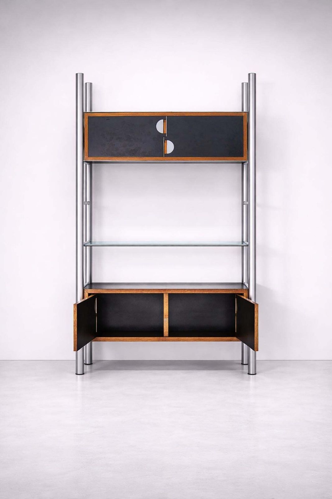 Italian Modular Ferrotipi Bookcase Room Divider, G. Malacrida & P. Resmini photo vintage