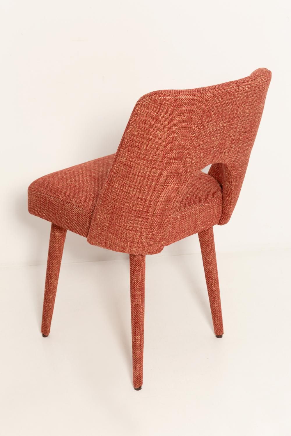 Set Of Four Mid Century Shell Chairs In Burgundy Angkor By Pierre Frey, 1960s photo 3376.0