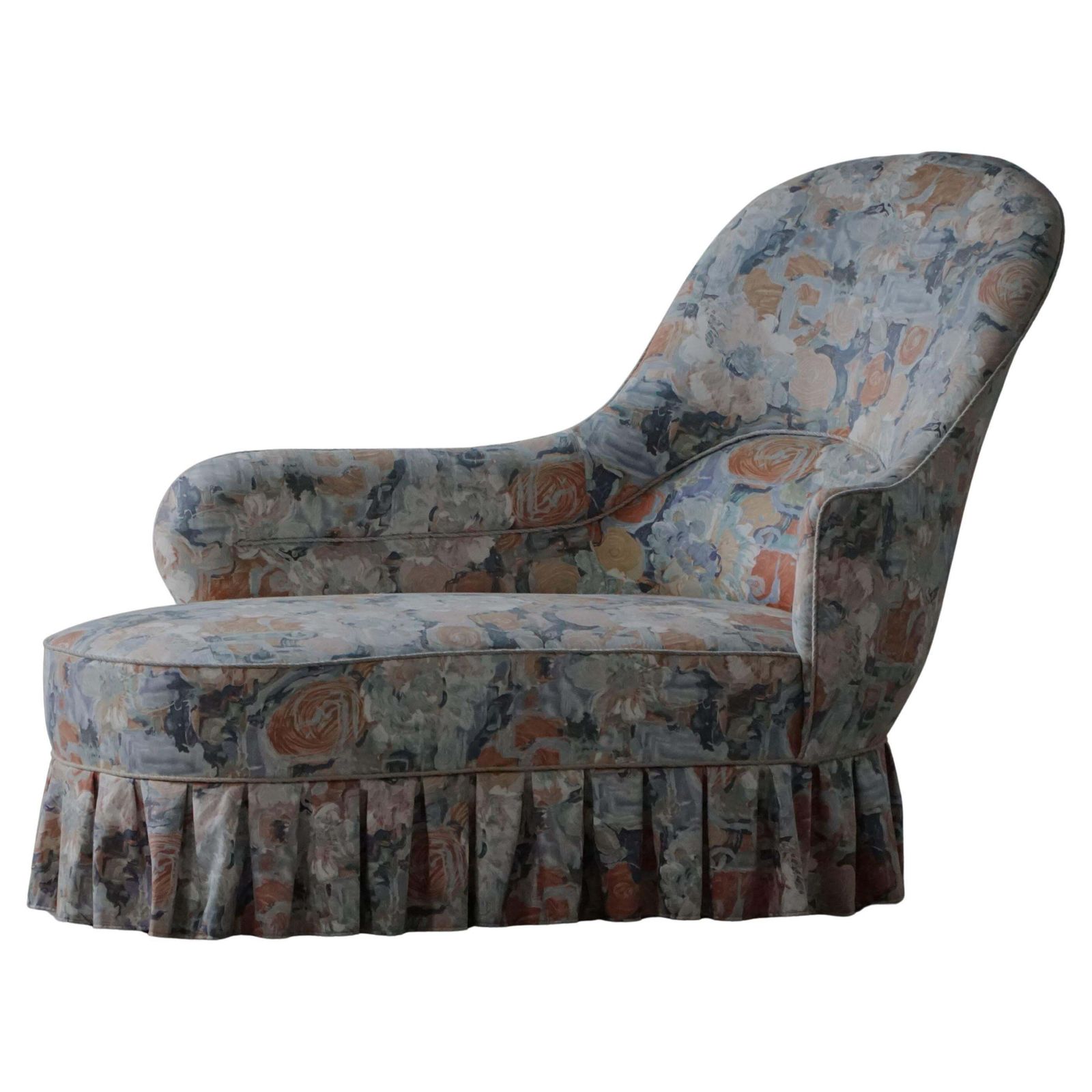 Vintage Chaise Lounge/Canape With Floral Upholstery, Danish Modern, 1950s