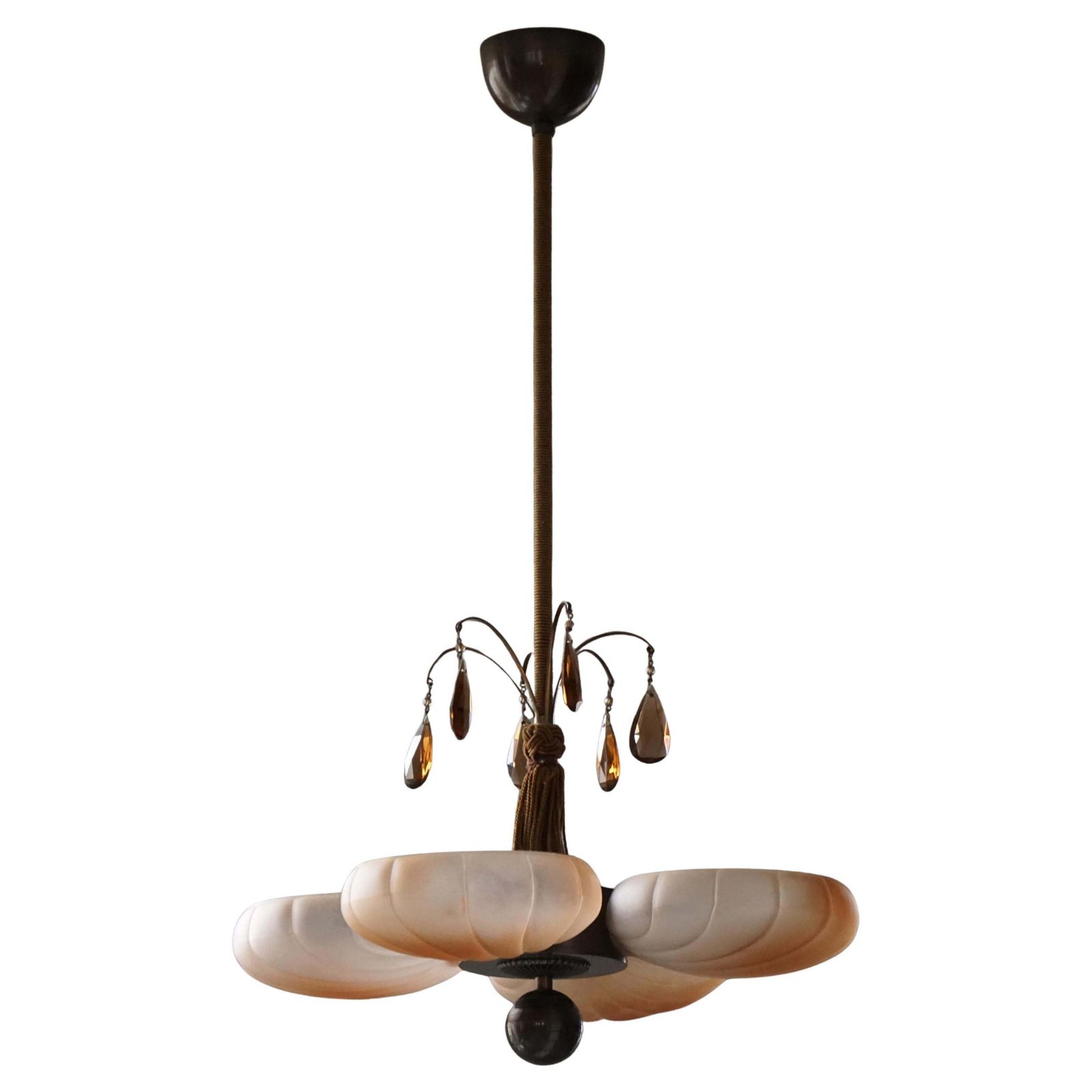 Harald Notini Chandelier, Böhlmarks, Model. 10374, Swedish Art Deco, 1930s