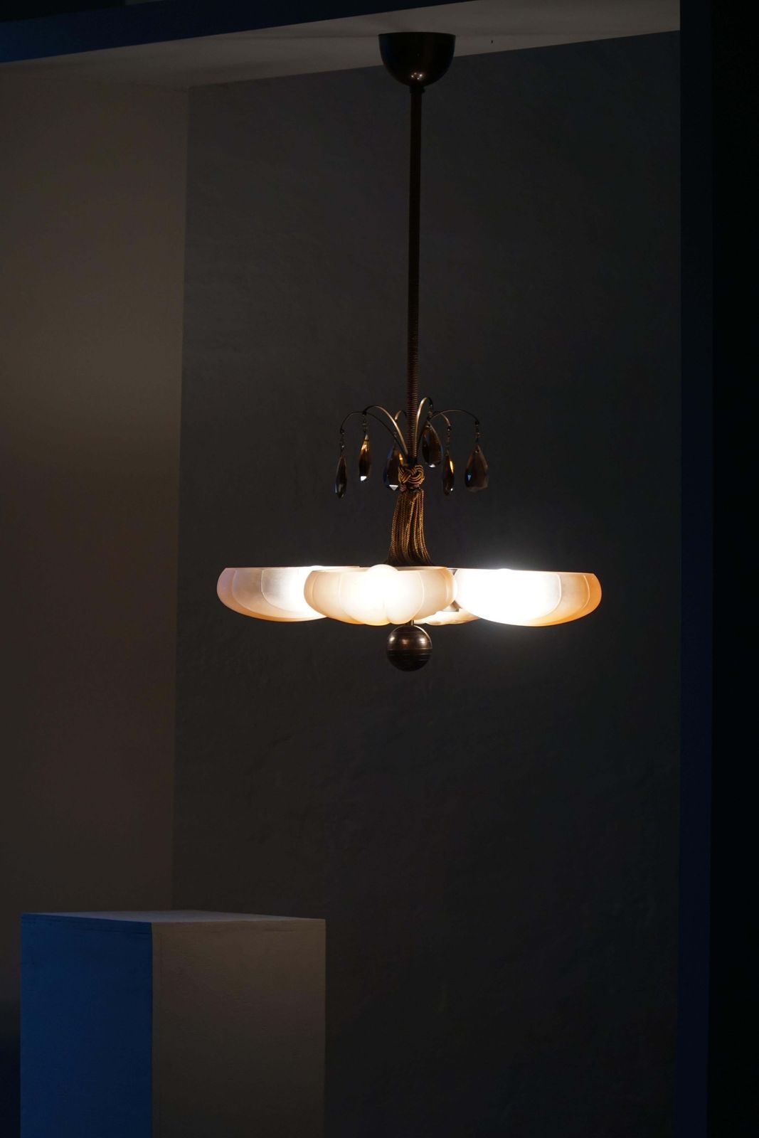 photo for sale Harald Notini Chandelier, Böhlmarks, Model. 10374, Swedish Art Deco, 1930s