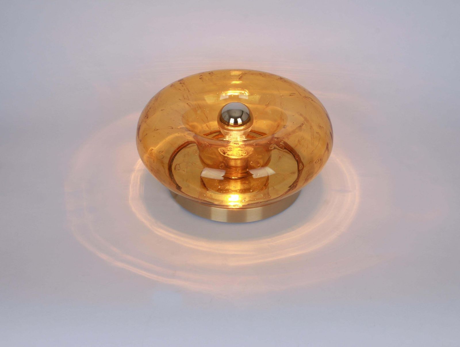 1 Of 6 Special Smoked Glass Wall Light Doughnut Shape By Doria, Germany, 1960s photo buy