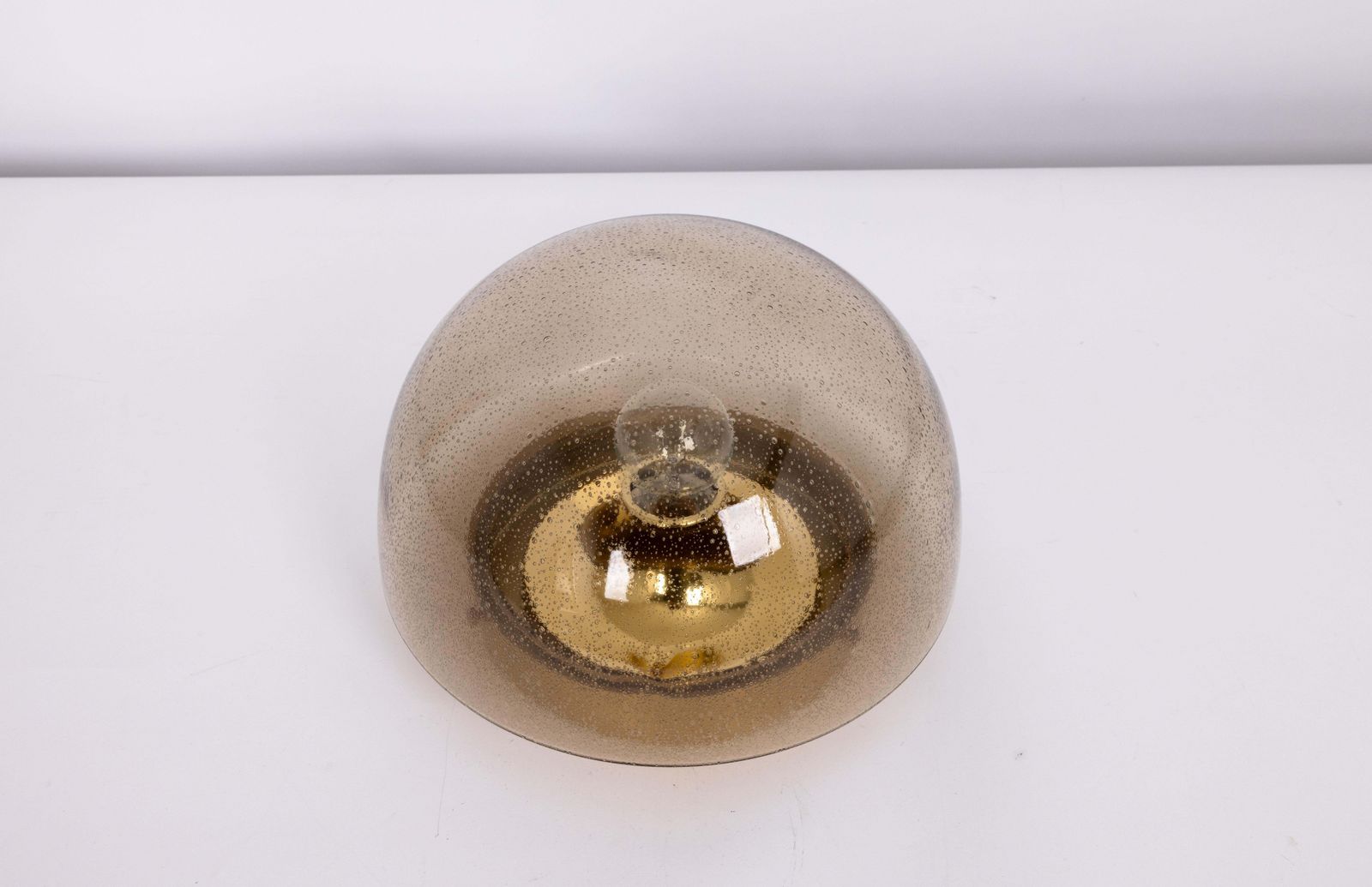 1 Of 4 Mid Century Flushmount Smoked Glass By Limburg, Germany, 1970s photo furniture