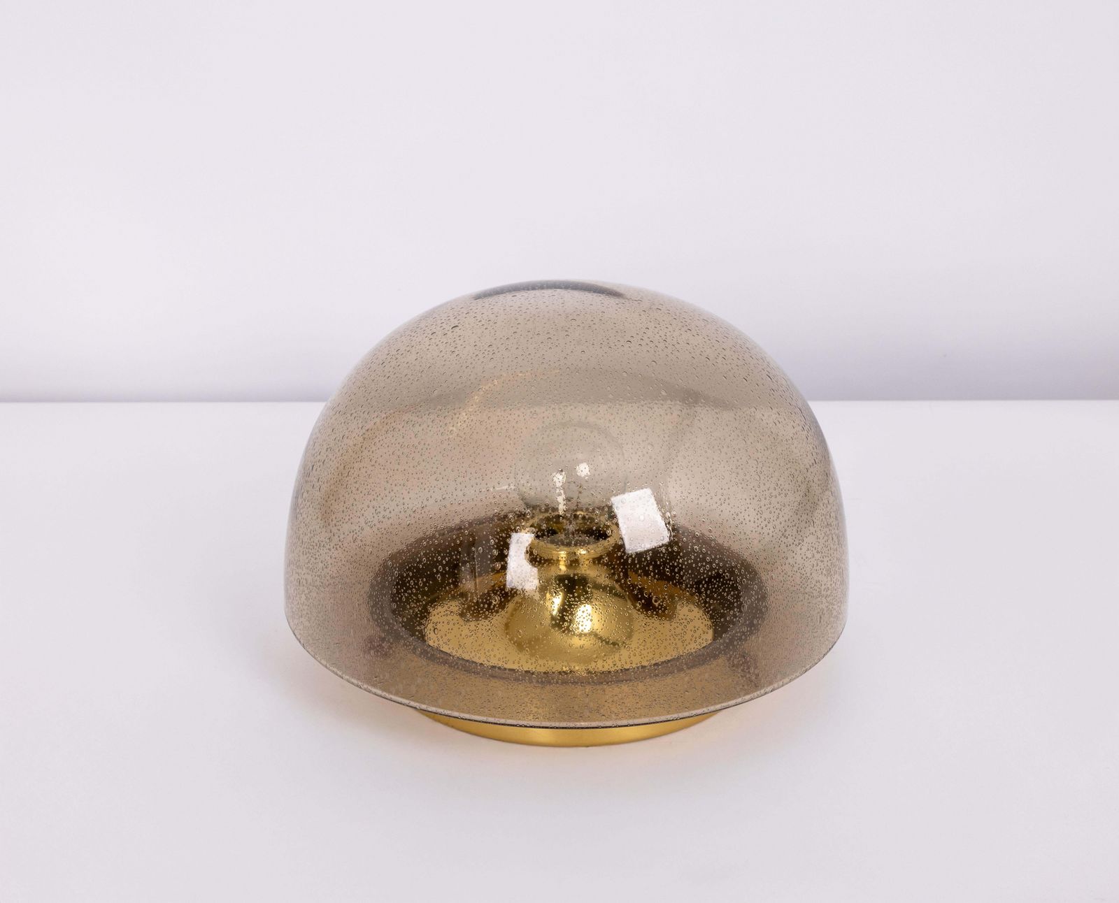 1 Of 4 Mid Century Flushmount Smoked Glass By Limburg, Germany, 1970s photo for sale