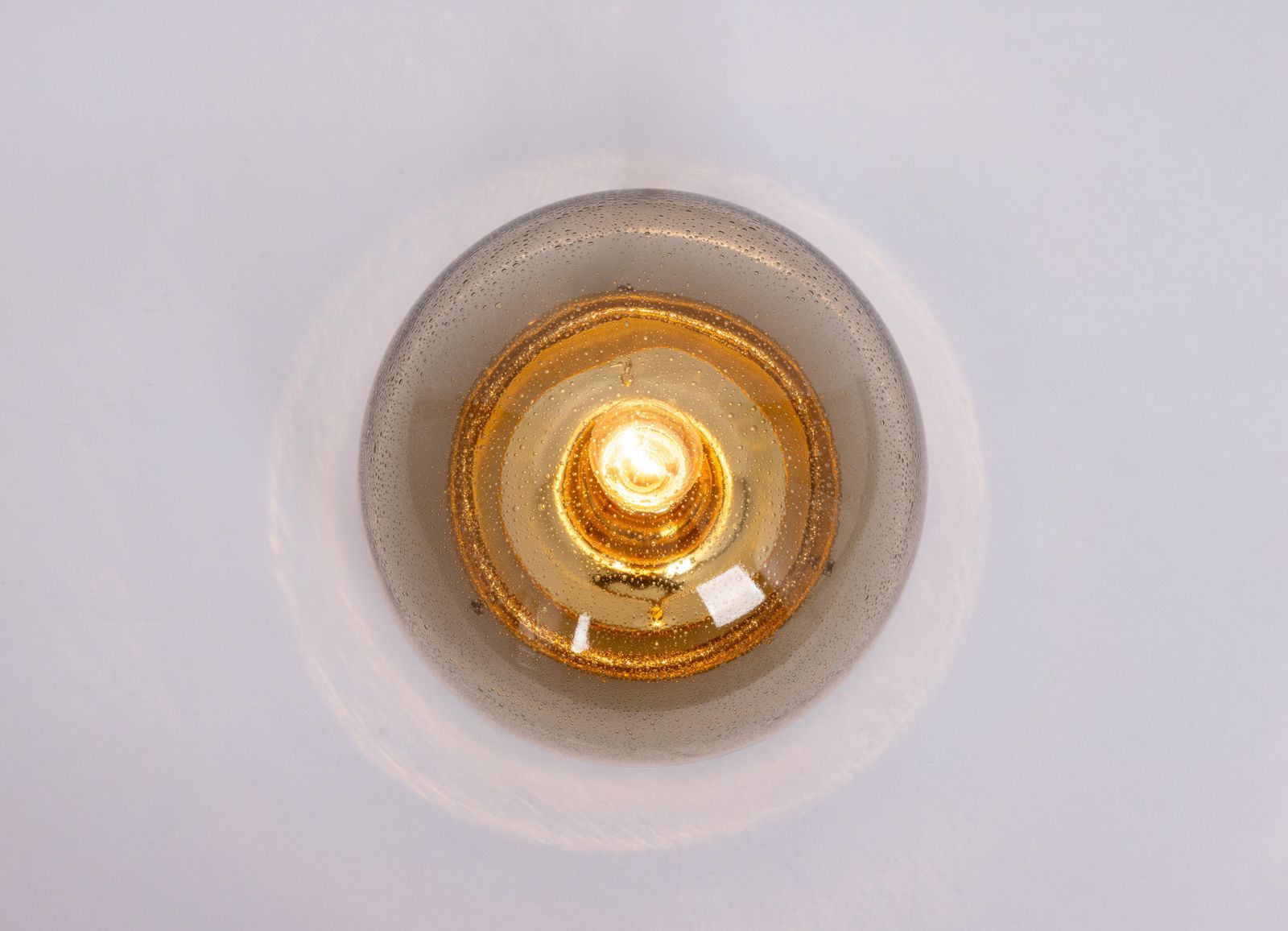photo vinterior 1 Of 4 Mid Century Flushmount Smoked Glass By Limburg, Germany, 1970s