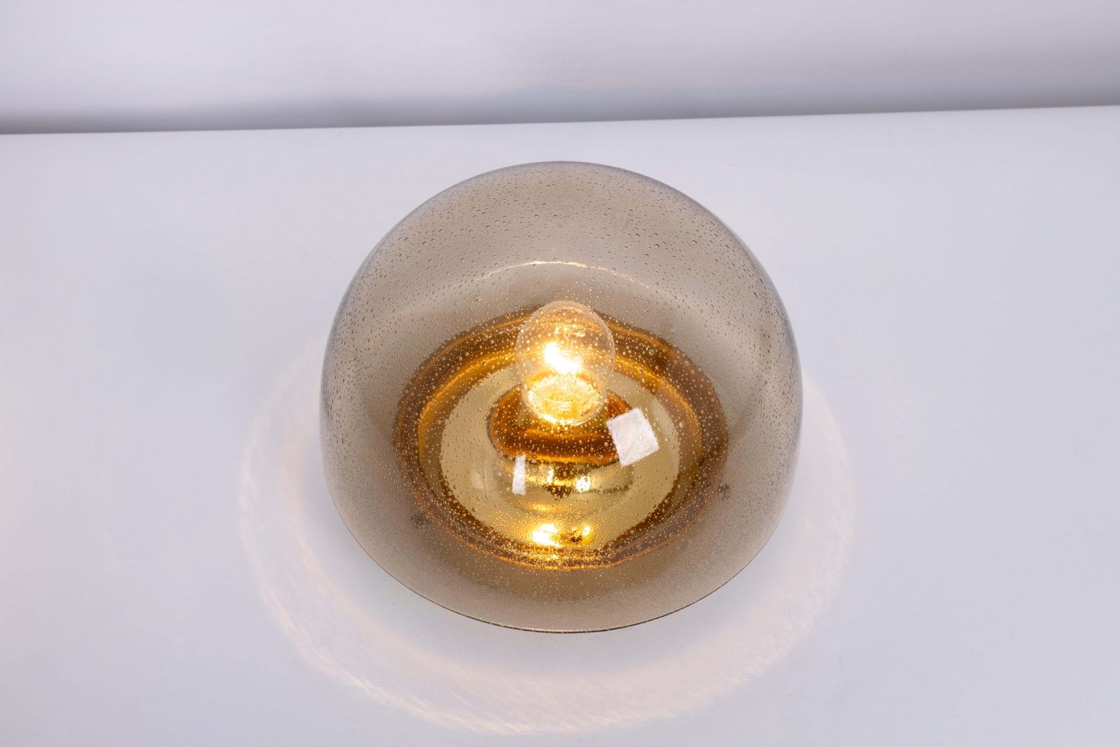 photo buy 1 Of 4 Mid Century Flushmount Smoked Glass By Limburg, Germany, 1970s