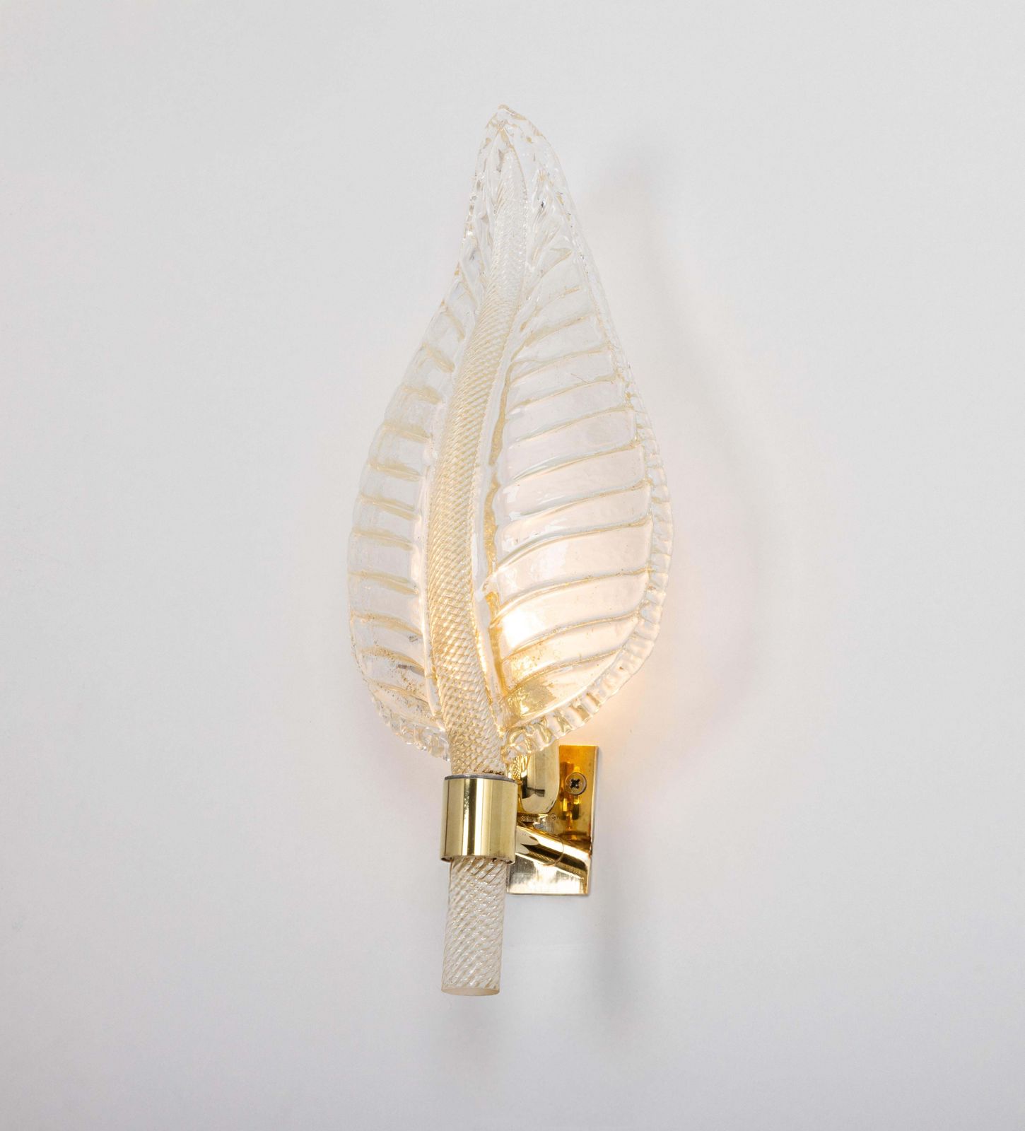 Pair Of Murano Glass Wall Sconces By Barovier & Toso, Italy, 1970s photo for sale