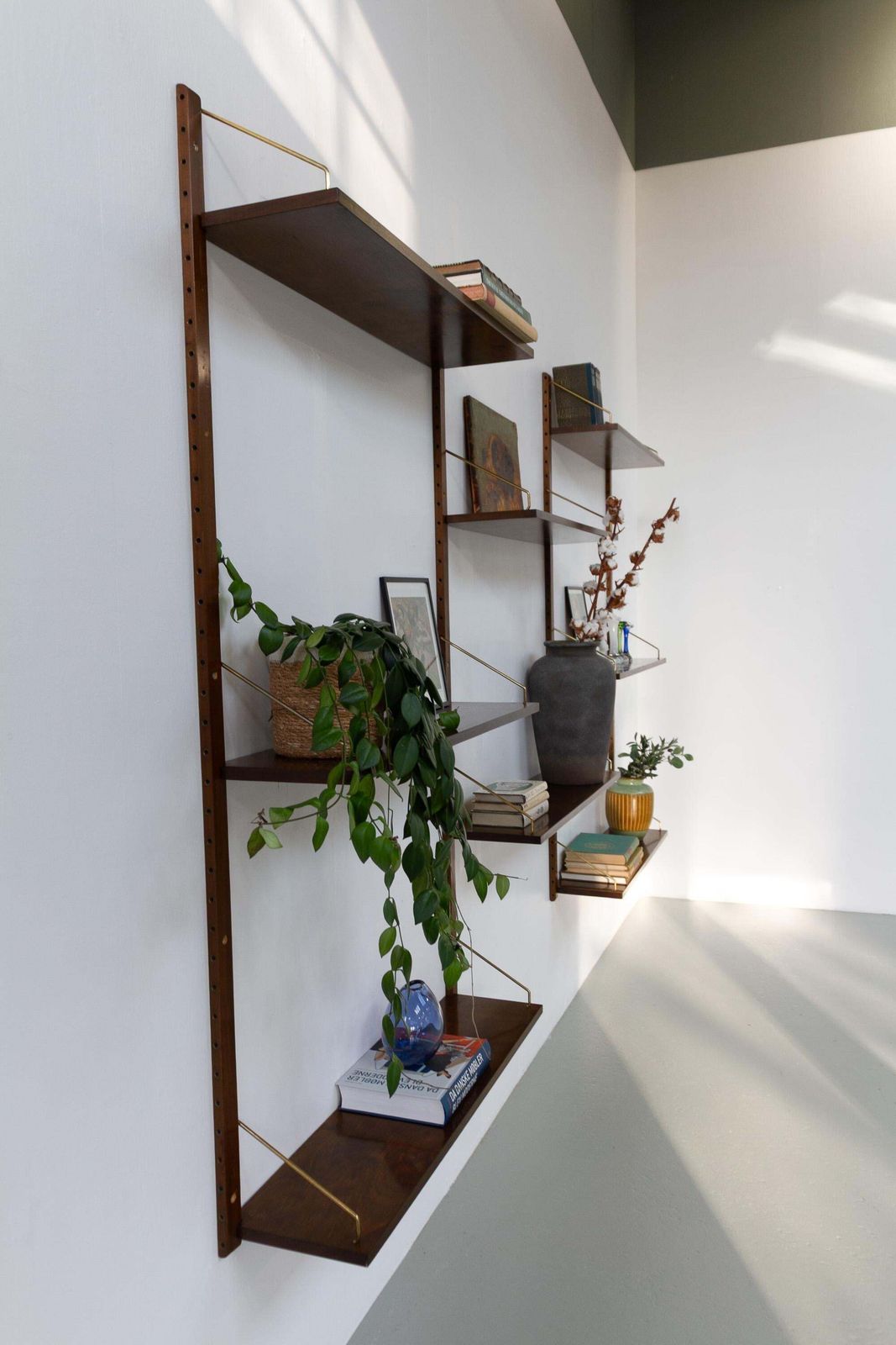 photo for sale Danish Walnut Shelving System Royal By Poul Cadovius For Cado, 1950s.
