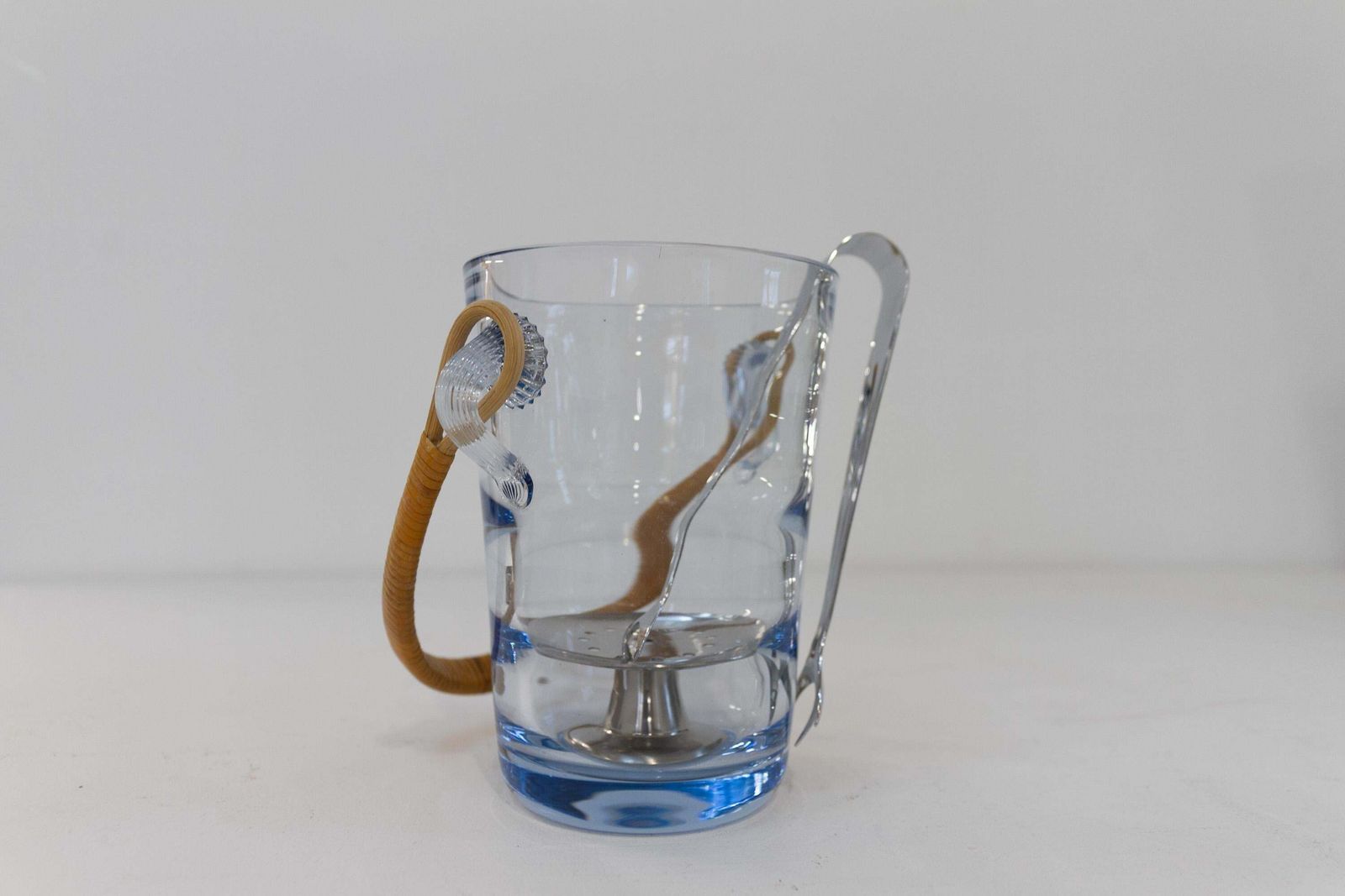 Danish Glass Ice Bucket By Per Lütken For Holmegaard, 1960s. photo vinterior