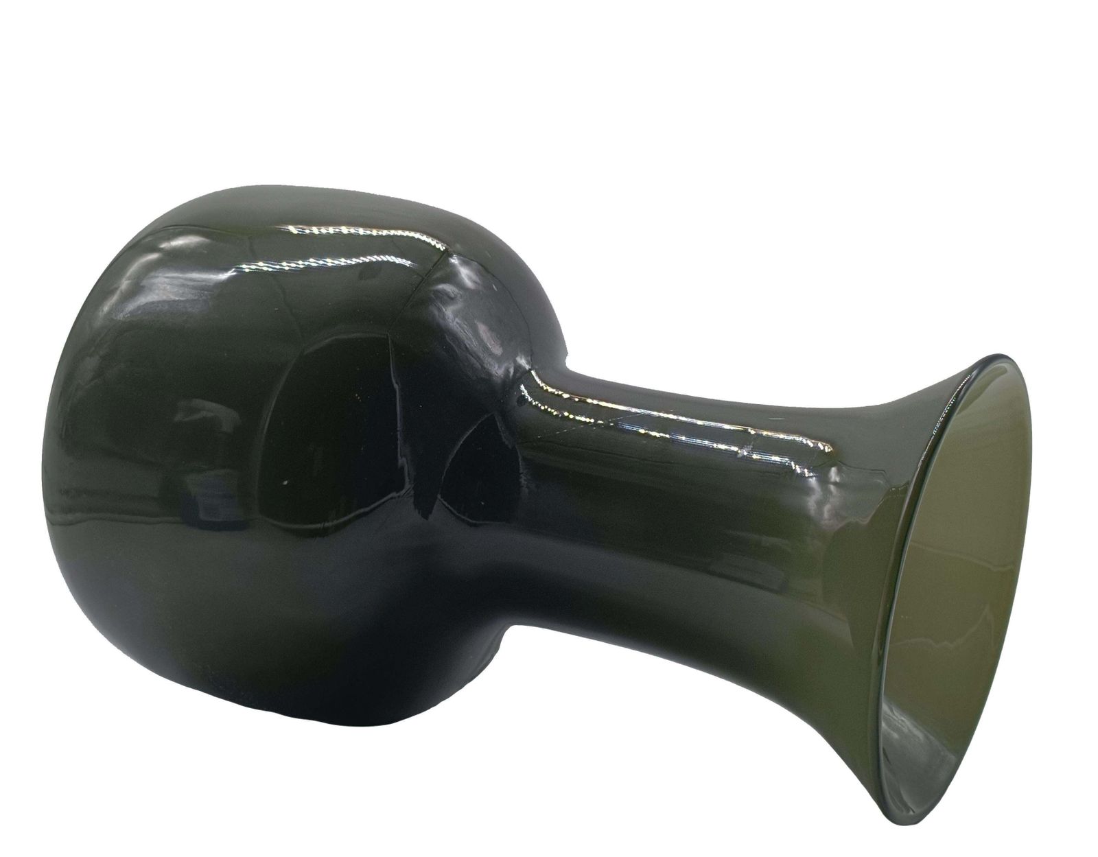 Petroleum Green Murano Glass Vase, Italy 1980s photo 654.0