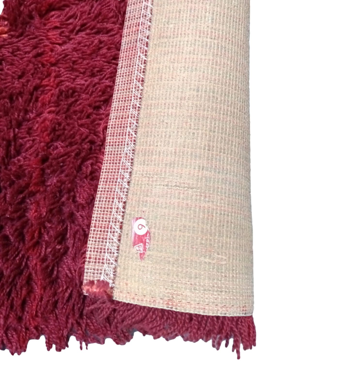 Red Geometric Rya Rug In Wool, Italy 1970s photo 1546.0