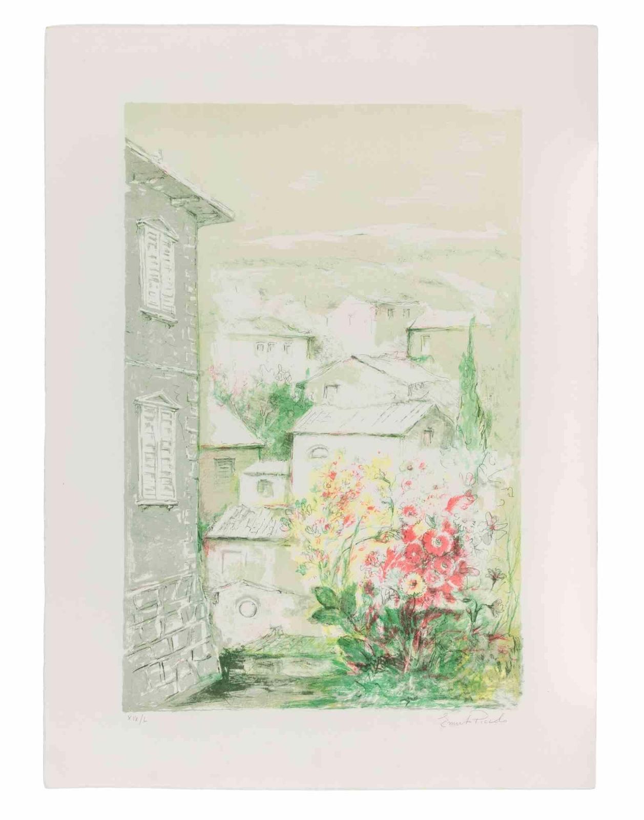 Ernesto Piccolourban Landscape   Lithograph By Ernesto Piccolo   2000s2000s photo furniture