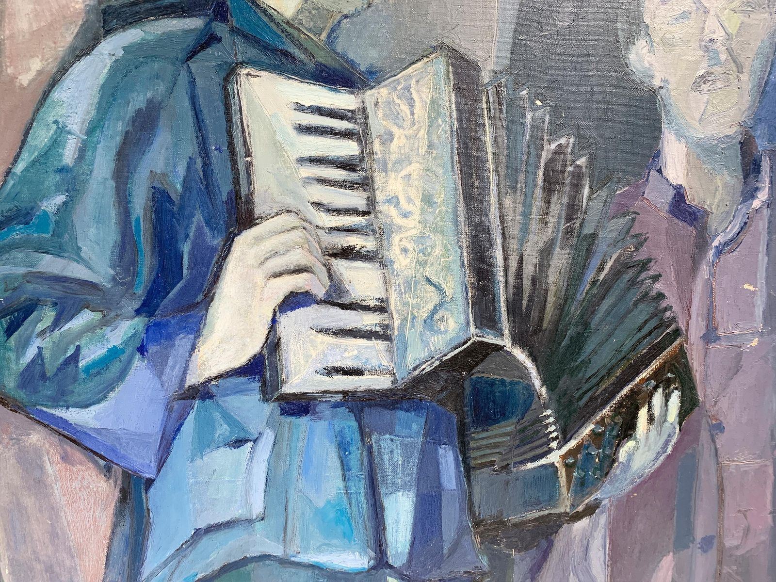 "Nocturne" Painting, Mid Century School Of Paris Signed By Samuel Mandelbaum photo vinterior