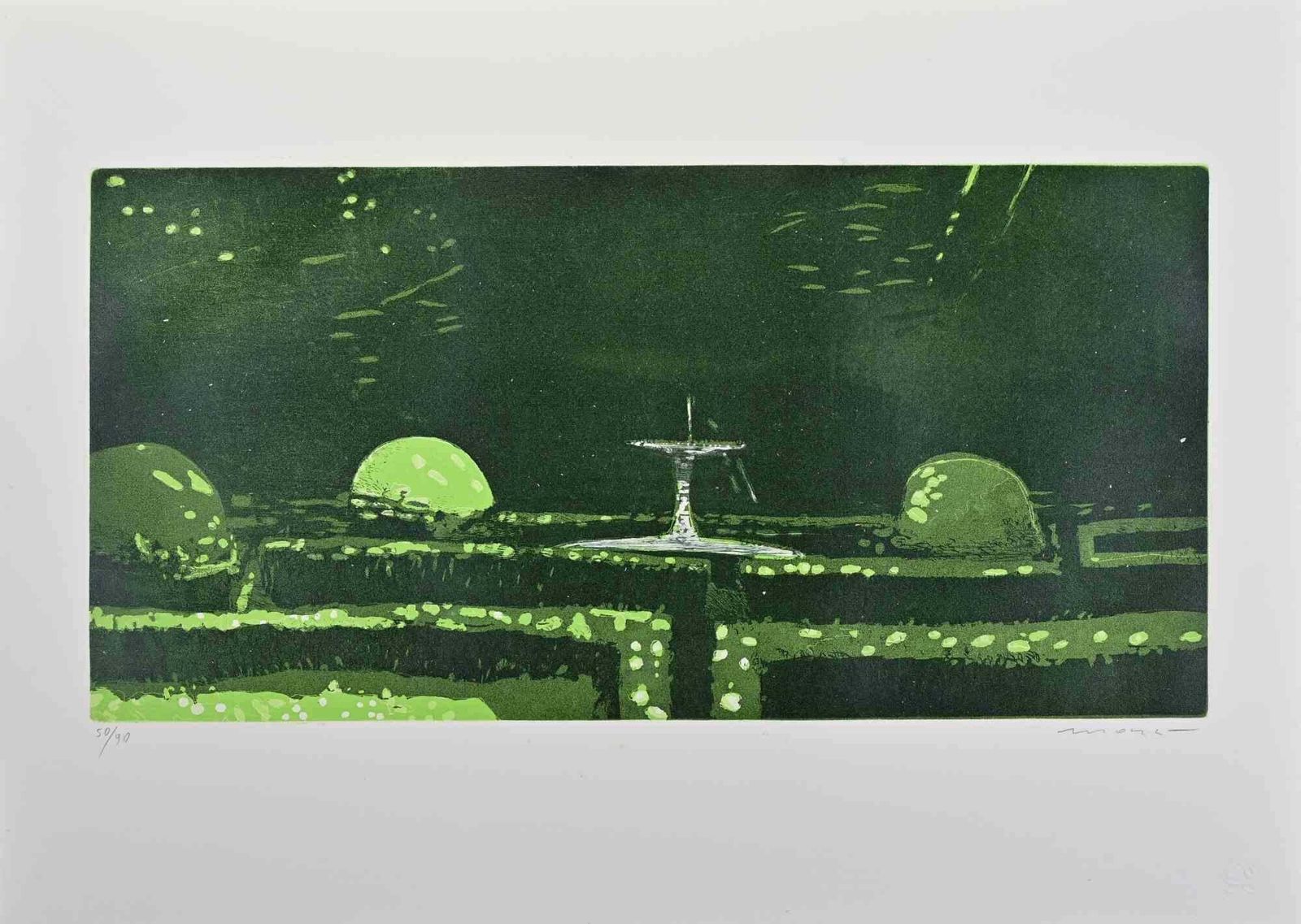 Edolo Mascigarden   Etching By Edolo Masci   1980s1980s