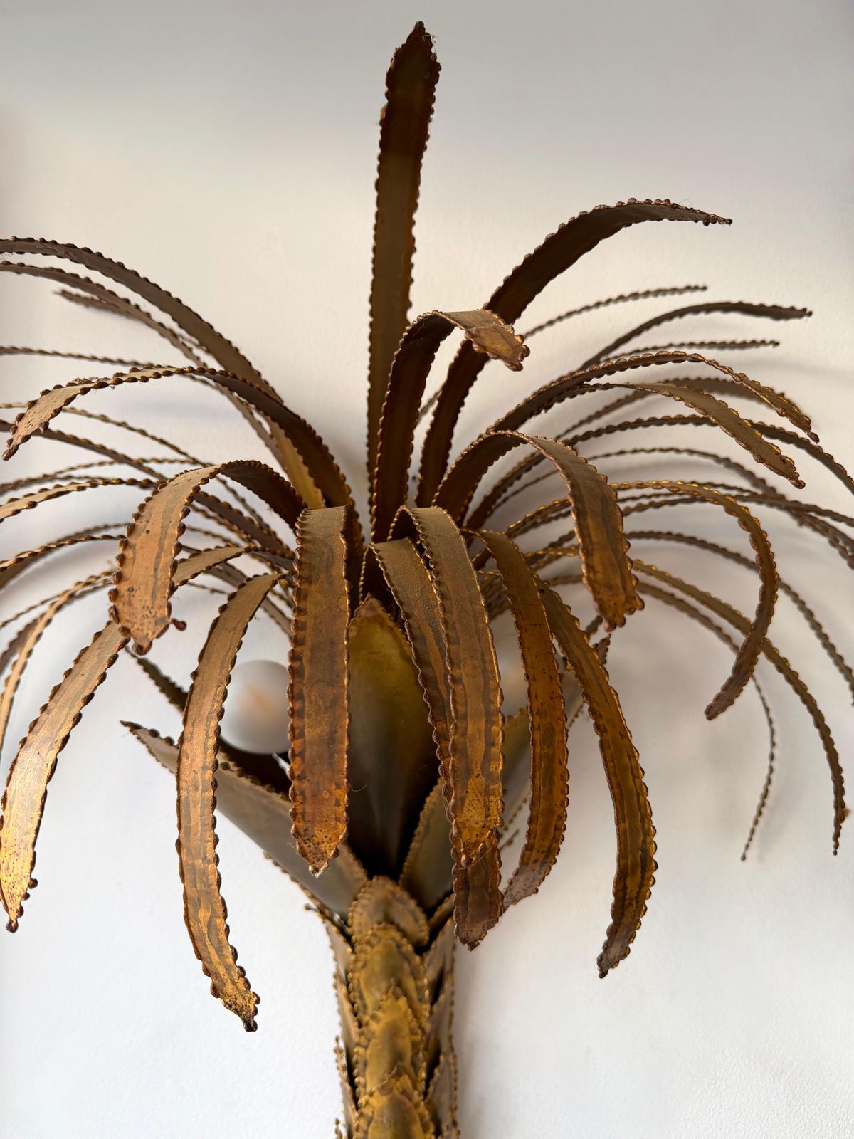 Pair Of Brass Palm Tree Sconces By Maison Jansen, France, 1970s photo furniture