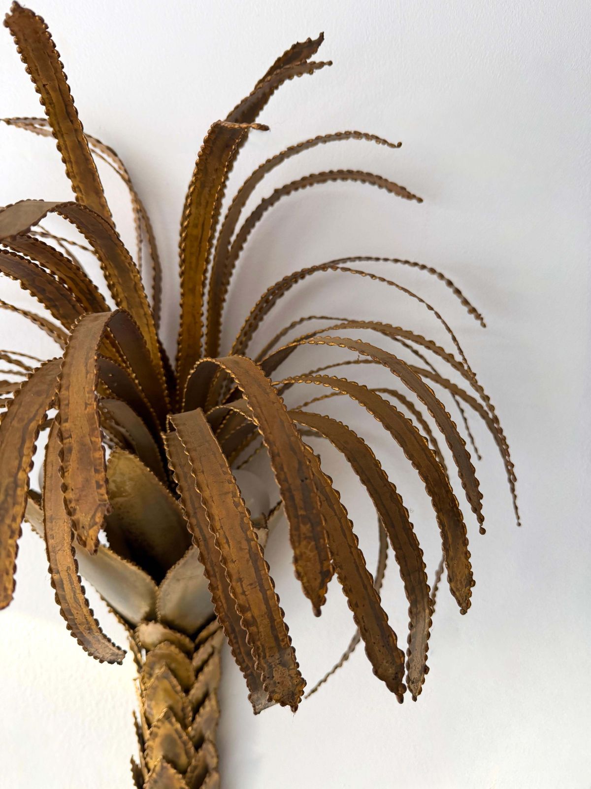 Pair Of Brass Palm Tree Sconces By Maison Jansen, France, 1970s photo buy