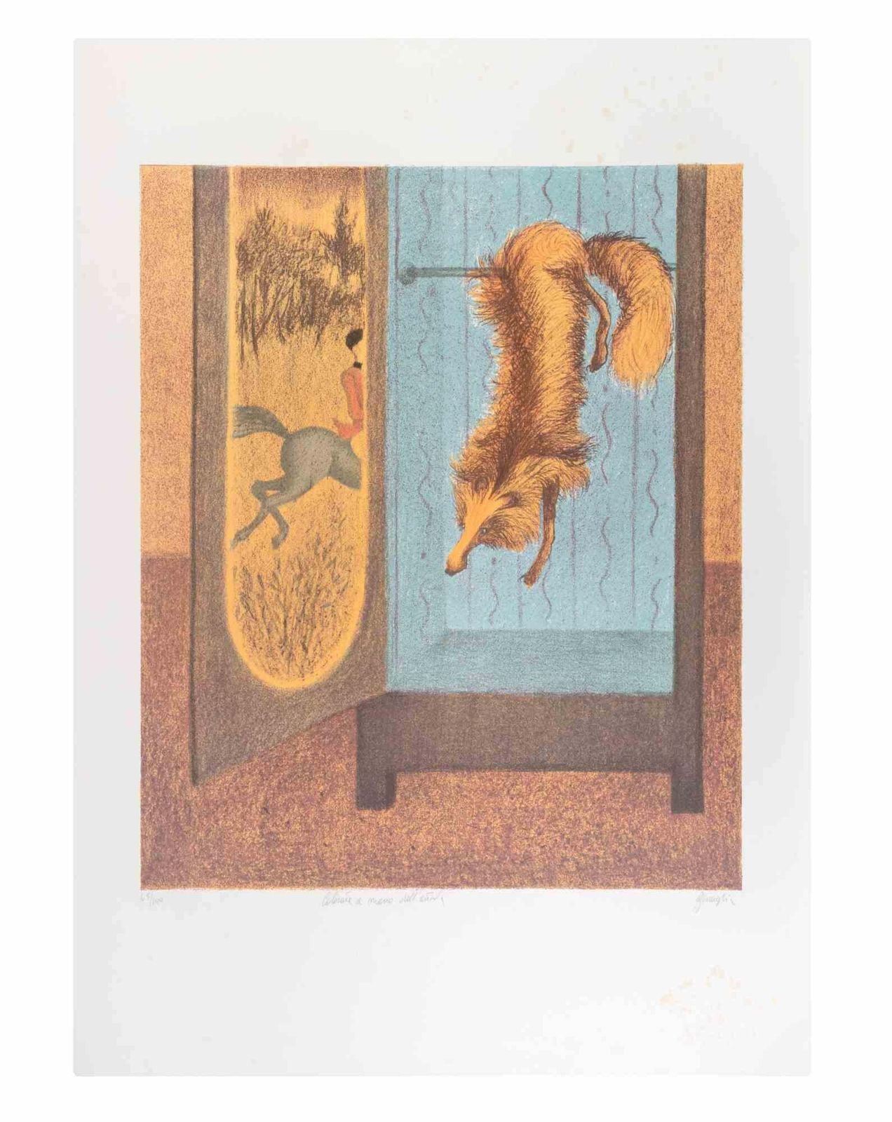 Enrico Benagliathe Fox   Lithograph By Enrico Benaglia   1990s1990s photo furniture