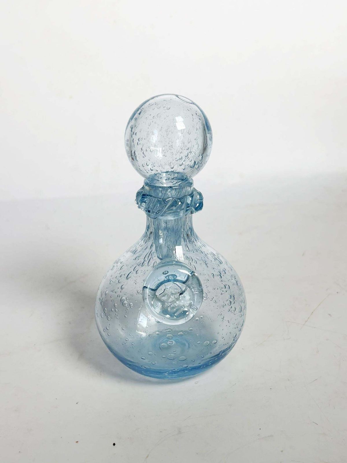 Pair Of Blown Glass Bottles From Biot, France, 1970 photo Home Decor