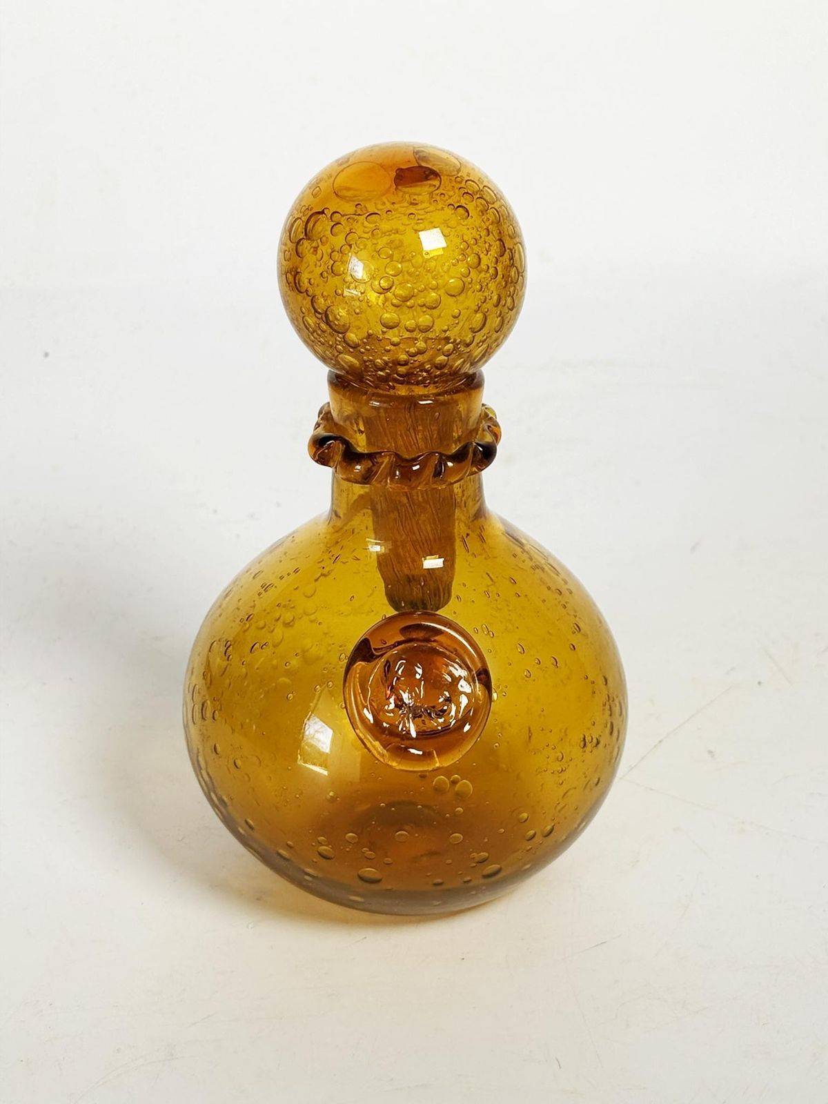 Pair Of Blown Glass Bottles From Biot, France, 1970 photo vintage