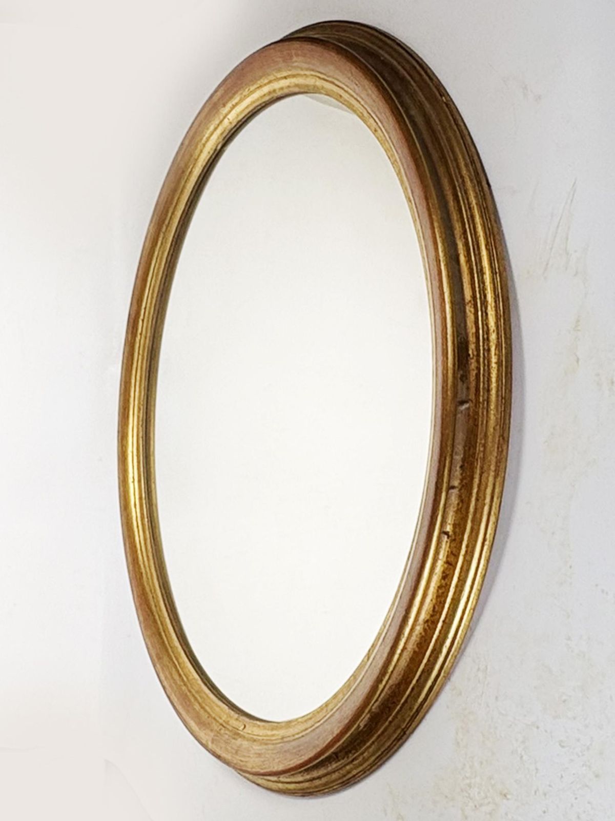 Oval Gilded Wood Mirror, 20th Century, France photo vinterior