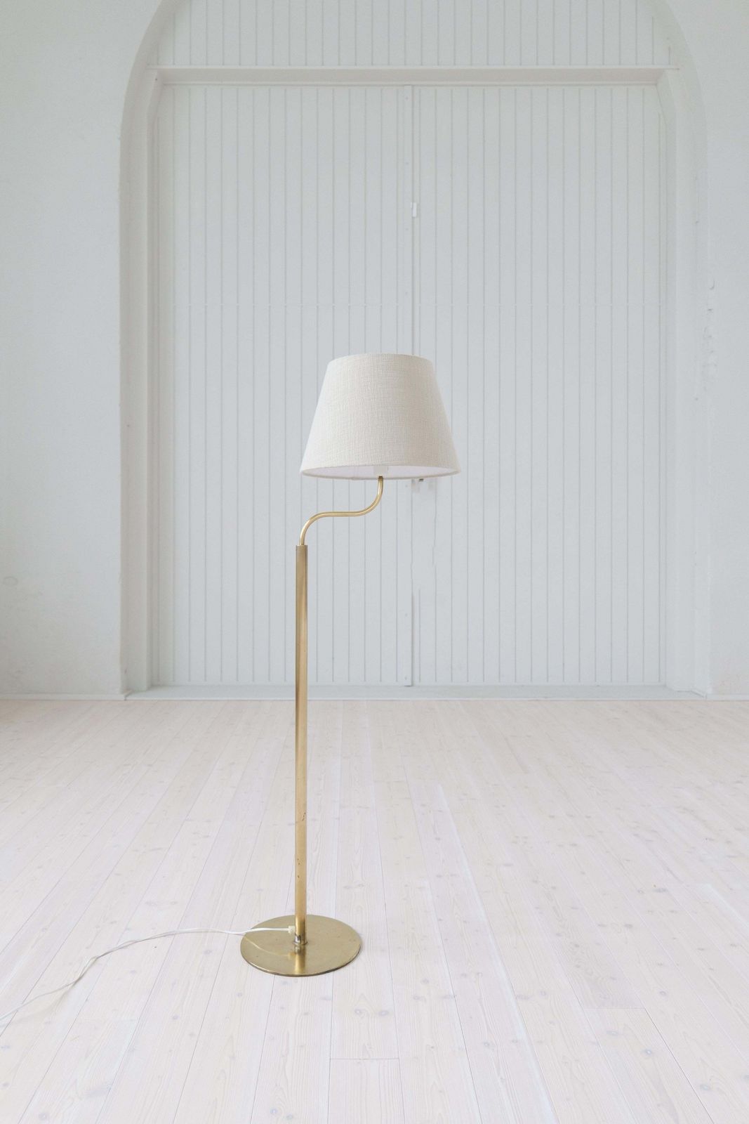Mid Century Modern Sculptural Brass Floor Lamps Luxus, Sweden, 1970s photo for sale
