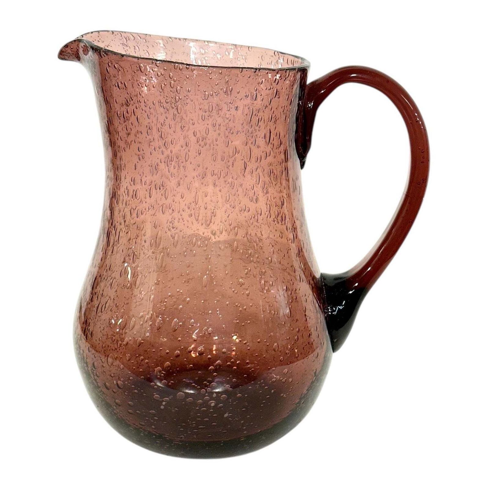 Biot Blown Bubble Glass Carafe Or Pitcher, 20th Century