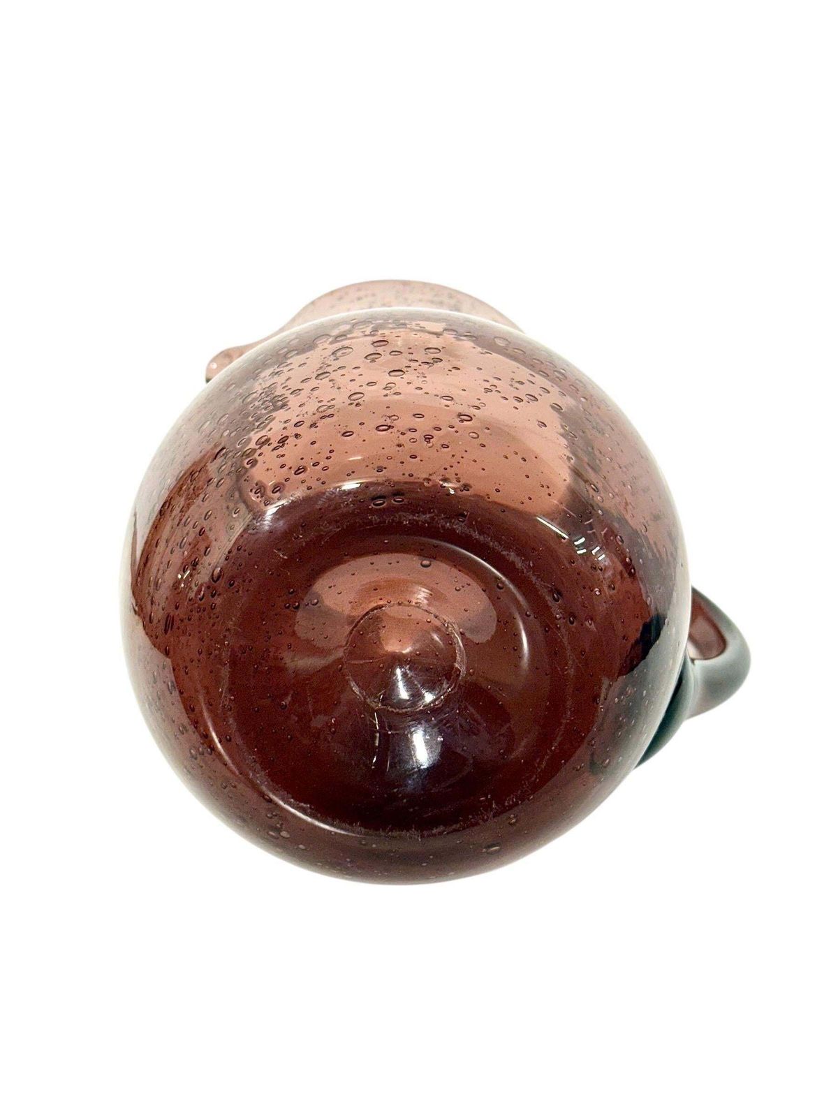 Biot Blown Bubble Glass Carafe Or Pitcher, 20th Century photo 283.0