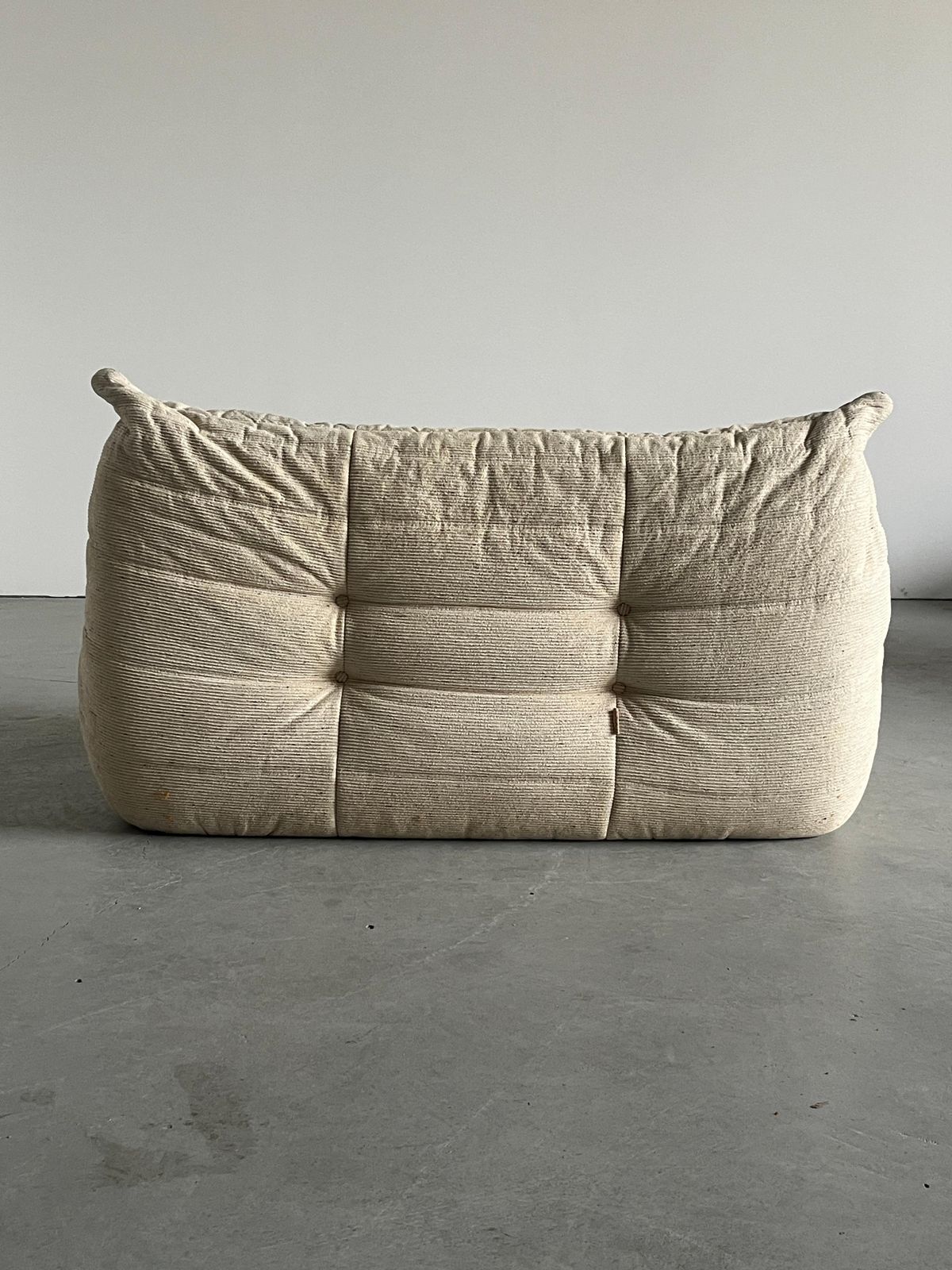 3664.0 Vintage ‘Togo’ Two Seater Sofa By Michel Ducaroy In Off White Fabric, 70s France photo