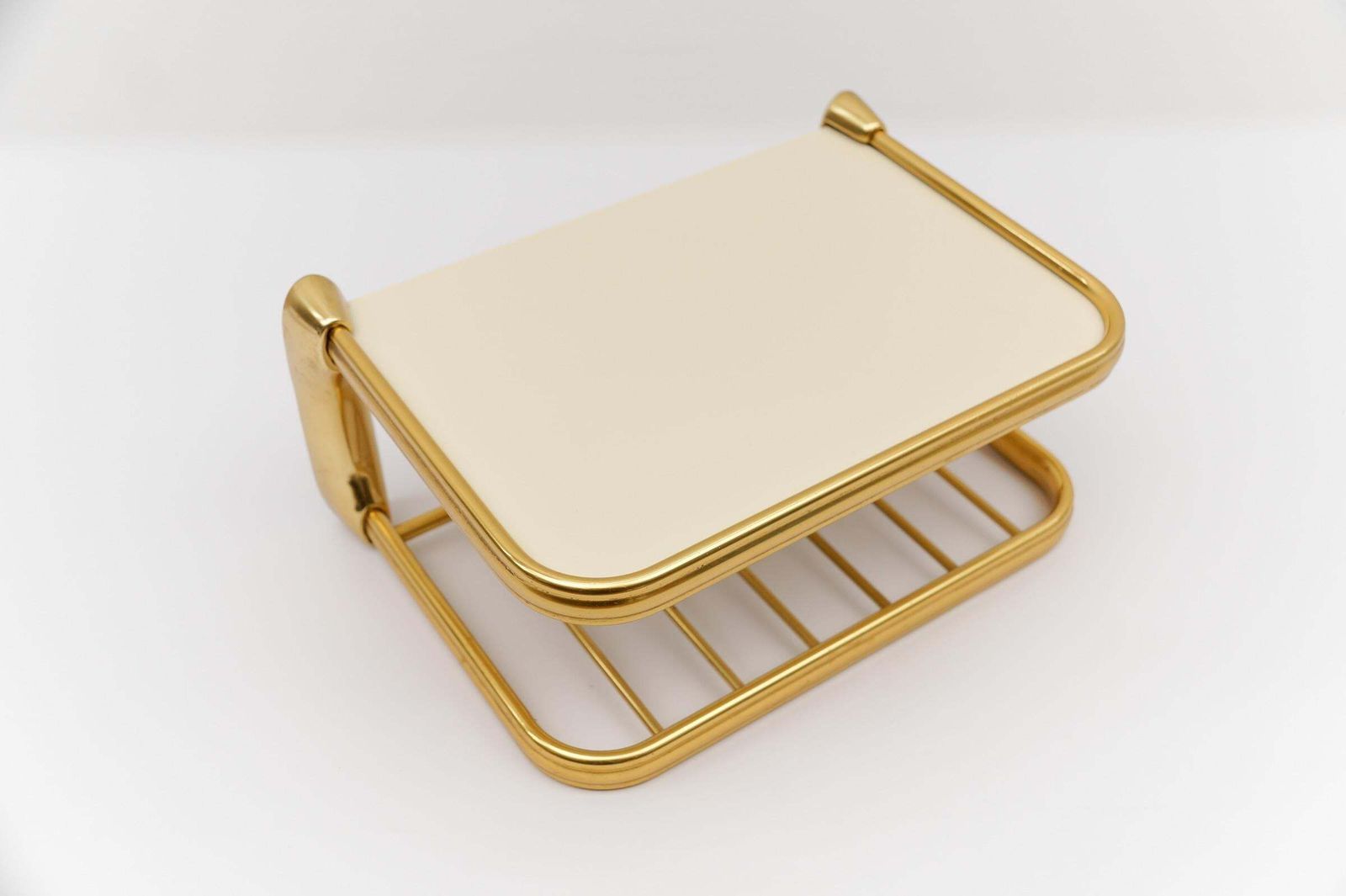 Lovely Brass And Glass Wall Shelf, Mid Century Modern 1950s photo for sale
