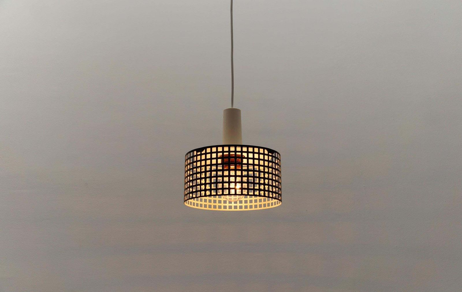Simple & Elegant Perforated Metal Pendant Lamp In The Manner Of Mathieu Mategot photo buy