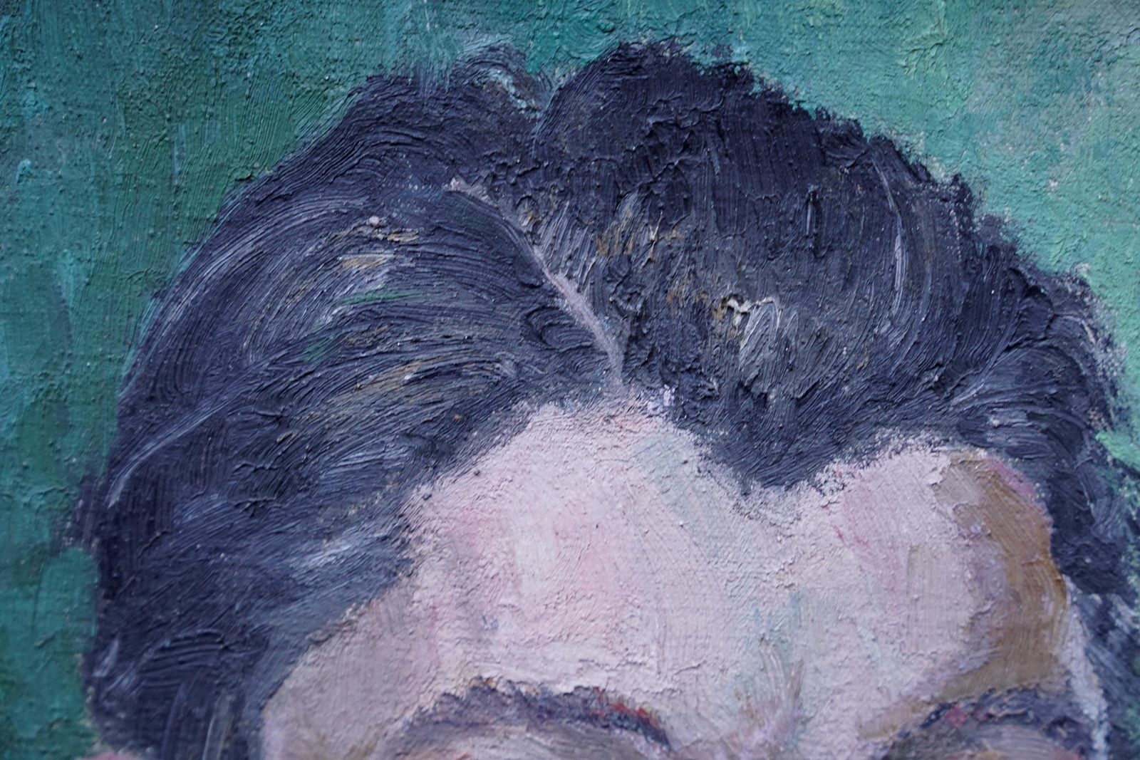 Glyn Morganportrait Of Man With Bow Tie   Welsh Post Impressionist 50's Art Oil Painting1952 photo buy